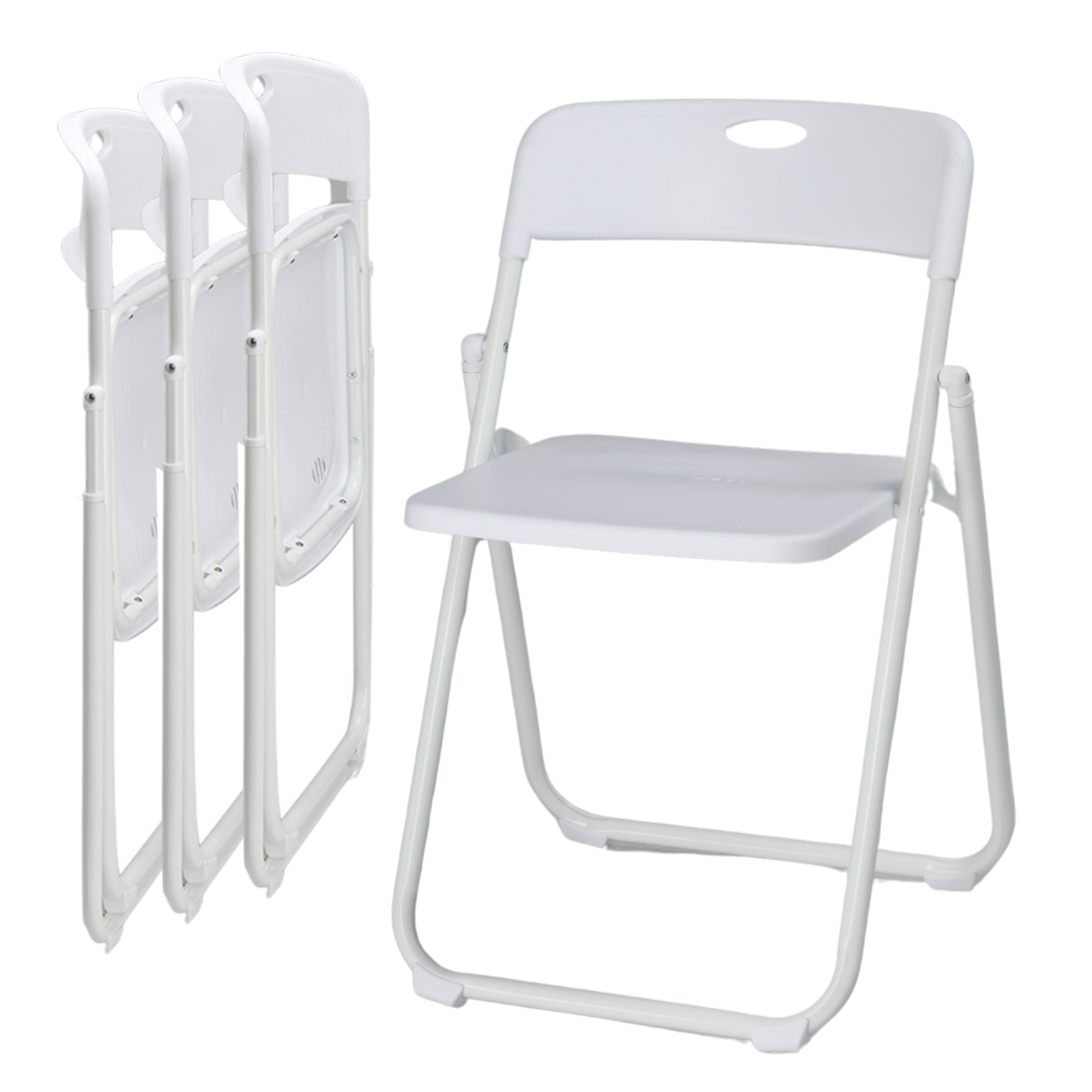 280Lbs Weight Limit Heavy Duty Plastic Folding Chair with Reinfoced Steel Frame
