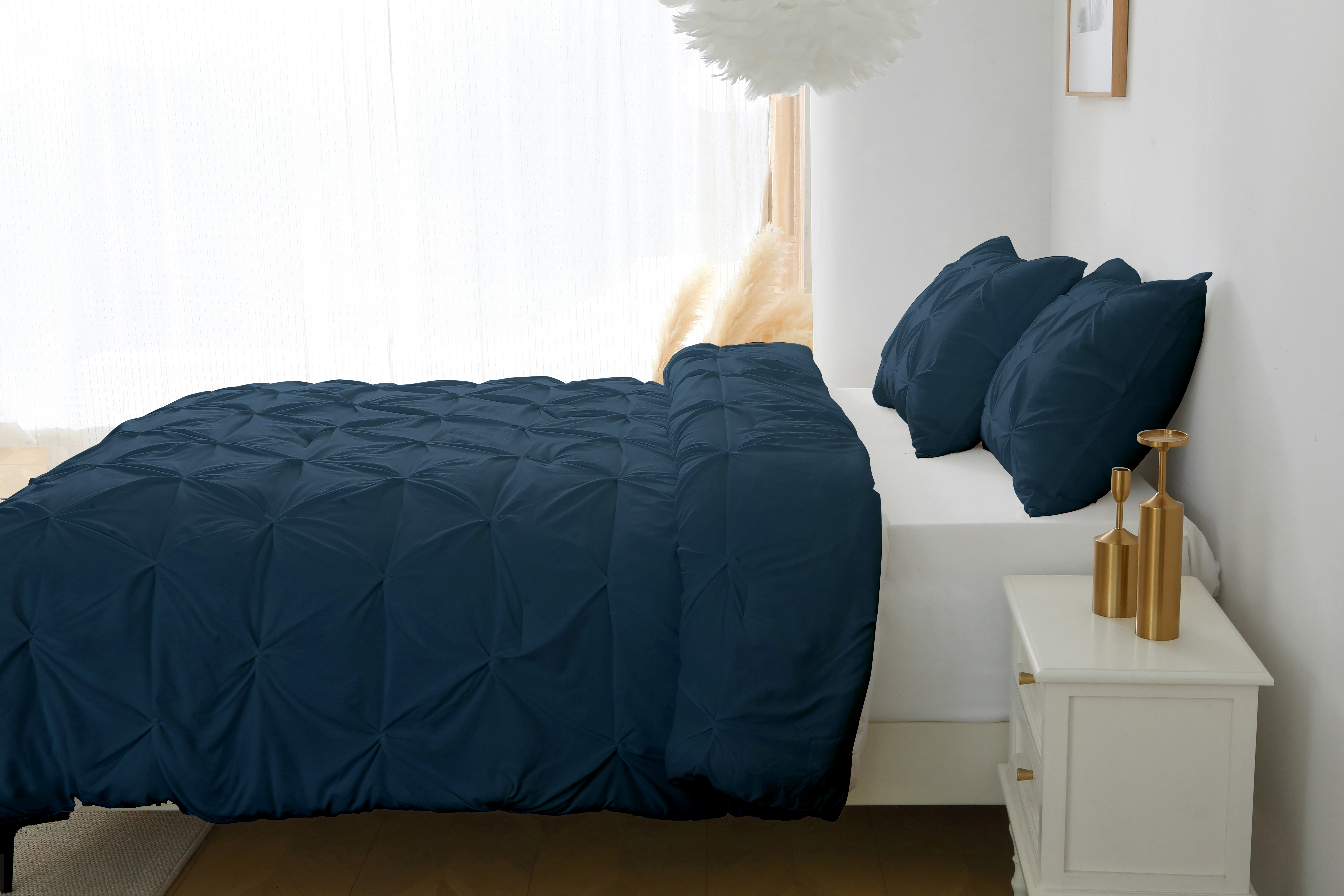King Queen Size 3Pieces Comforter Set 1 Duvet Cover 90x90" & 2 Pillow Shams - Picture 38 of 44