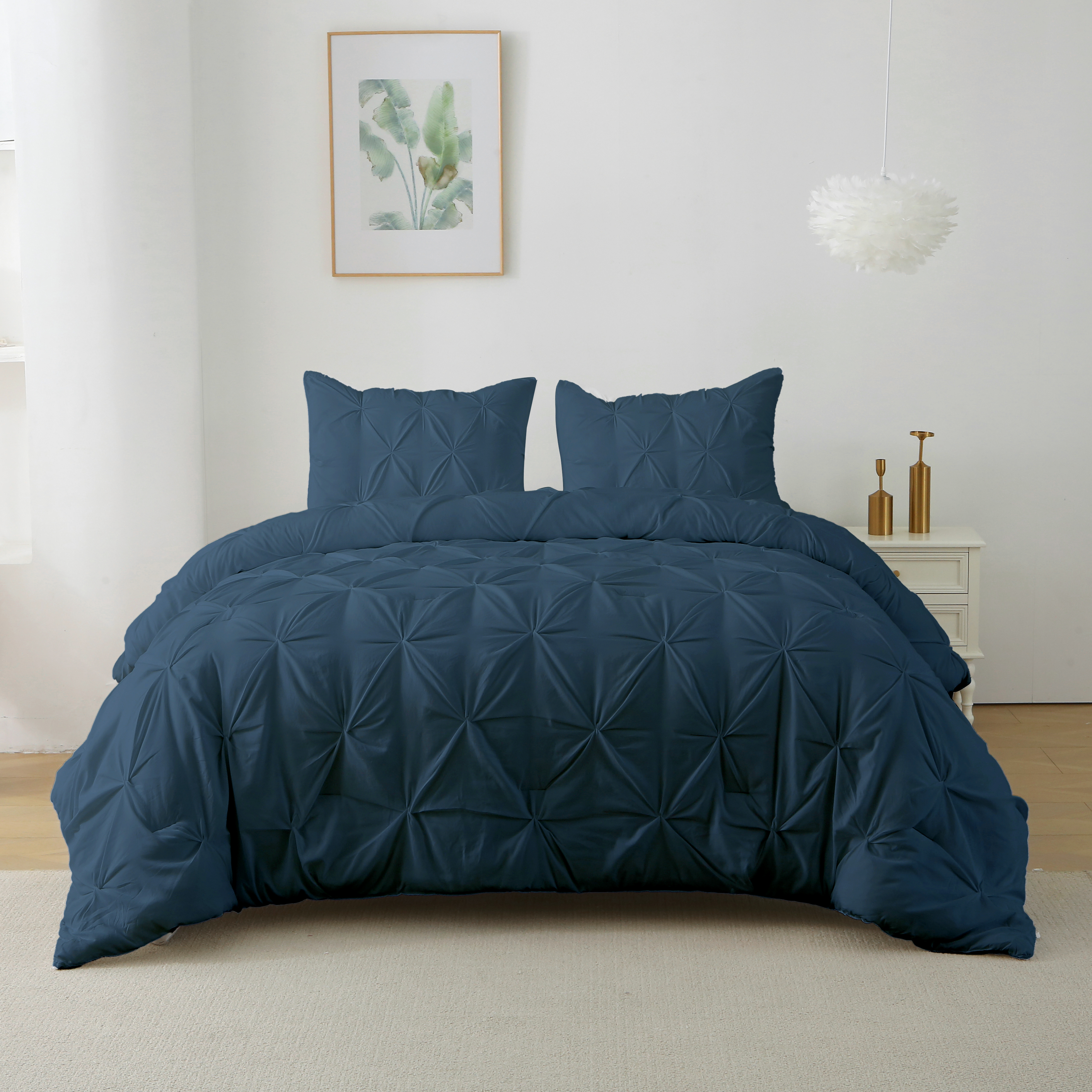 King Queen Size 3Pieces Comforter Set 1 Duvet Cover 90x90" & 2 Pillow Shams - Picture 40 of 44