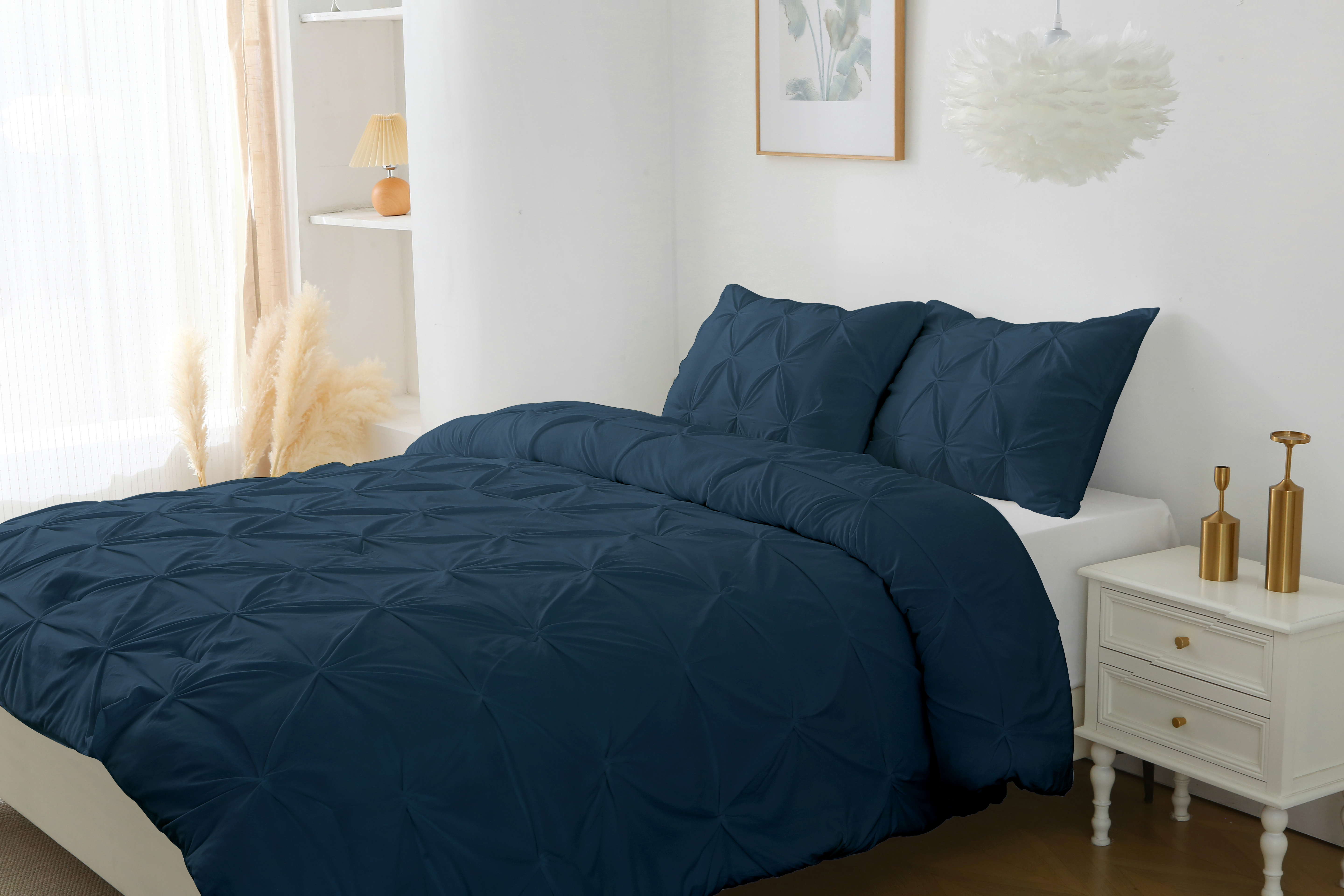 King Queen Size 3Pieces Comforter Set 1 Duvet Cover 90x90" & 2 Pillow Shams - Picture 41 of 44
