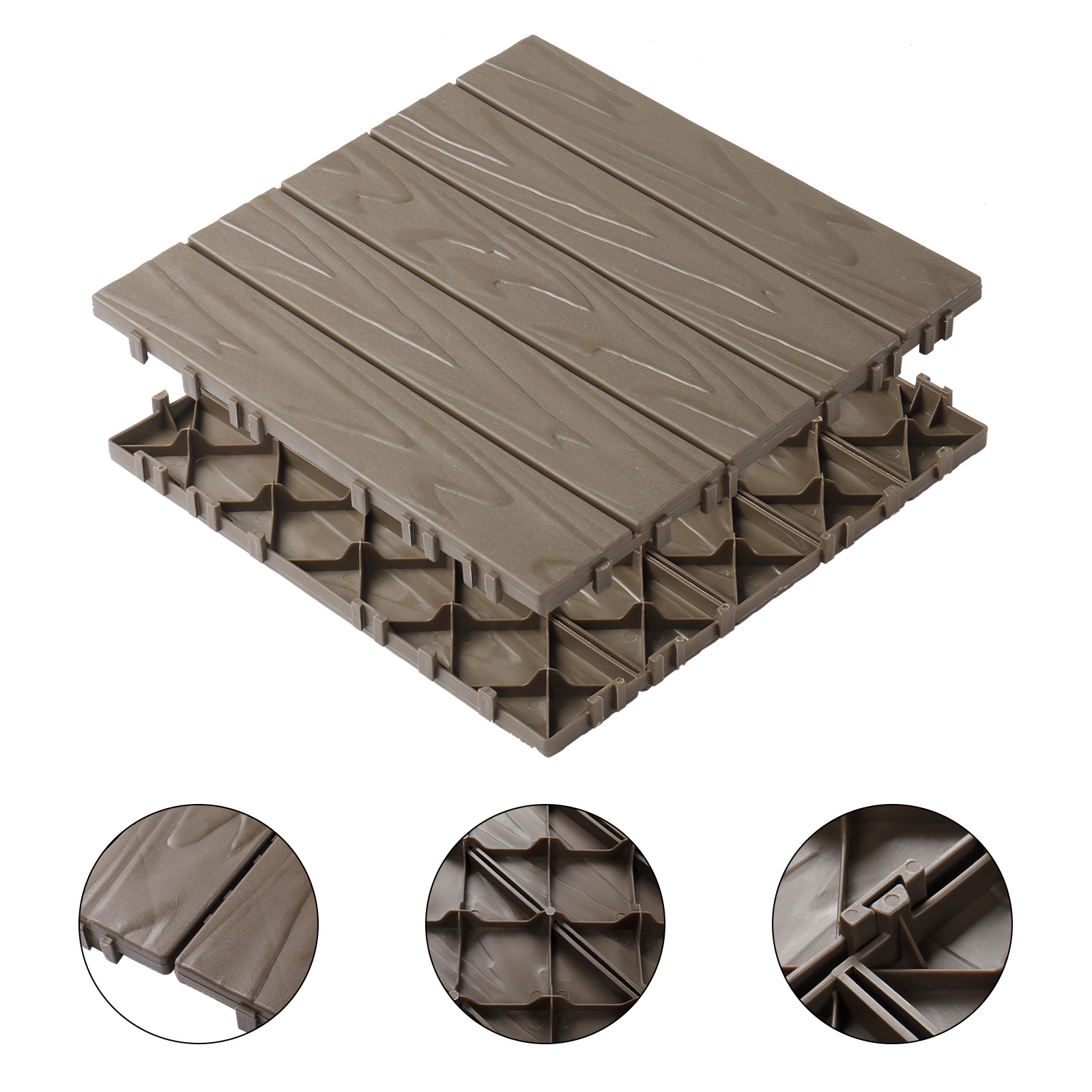 27x Plastic Patio Deck Tiles Interlocking Flooring Indoor&Outdoor 29X29/30X30CM - Picture 30 of 35