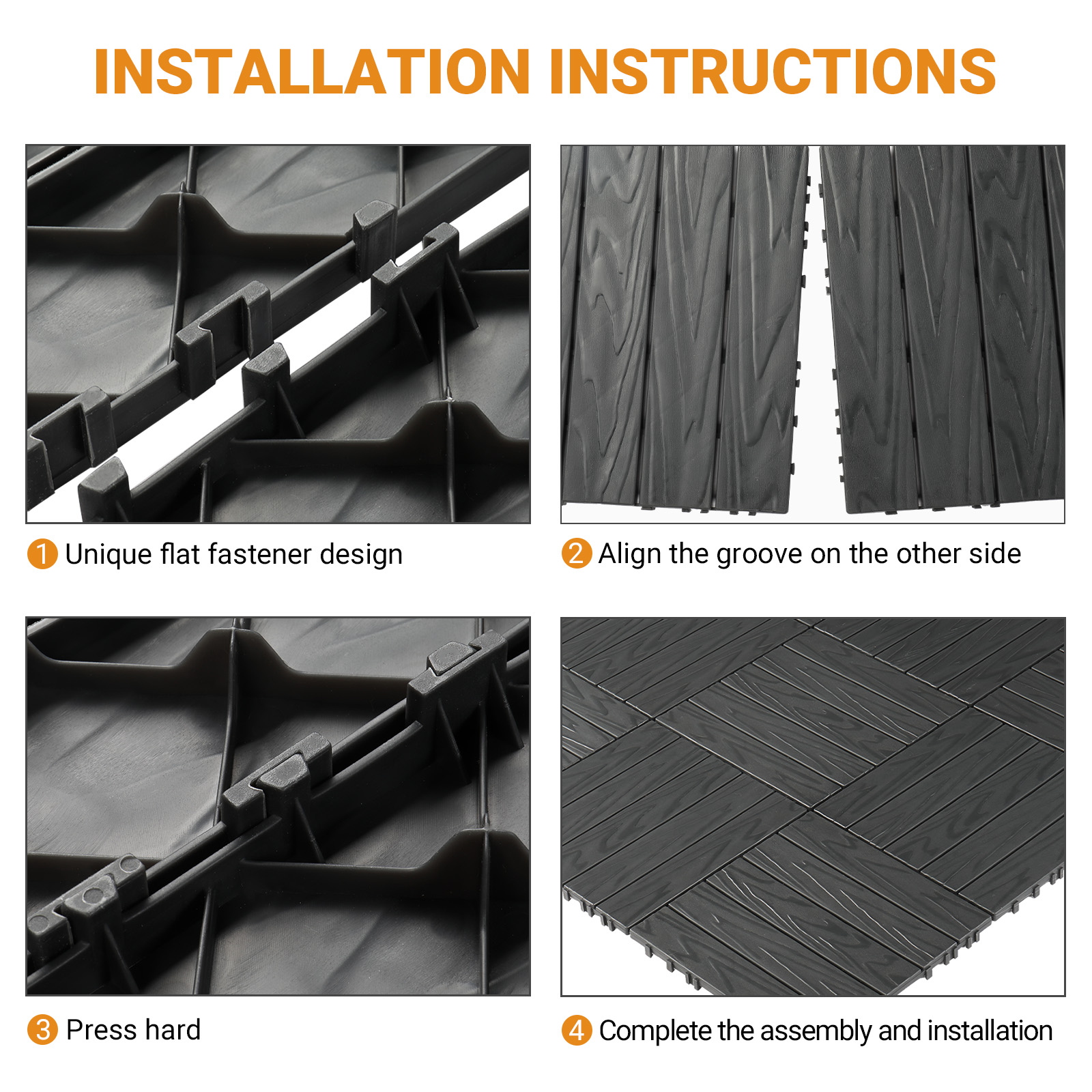 27x Plastic Patio Deck Tiles Interlocking Flooring Indoor&Outdoor 29X29/30X30CM - Picture 35 of 35