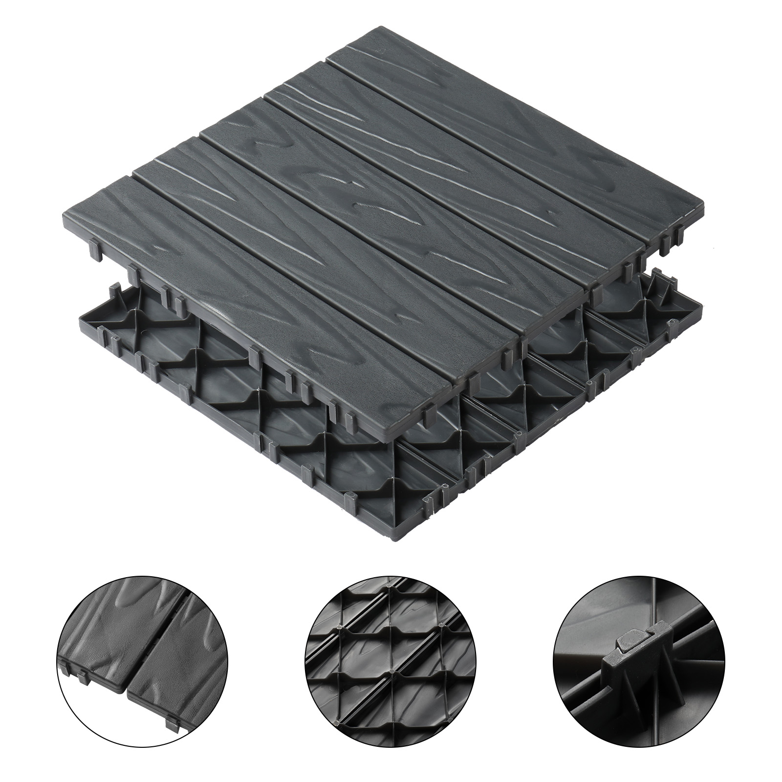 27x Plastic Patio Deck Tiles Interlocking Flooring Indoor&Outdoor 29X29/30X30CM - Picture 34 of 35