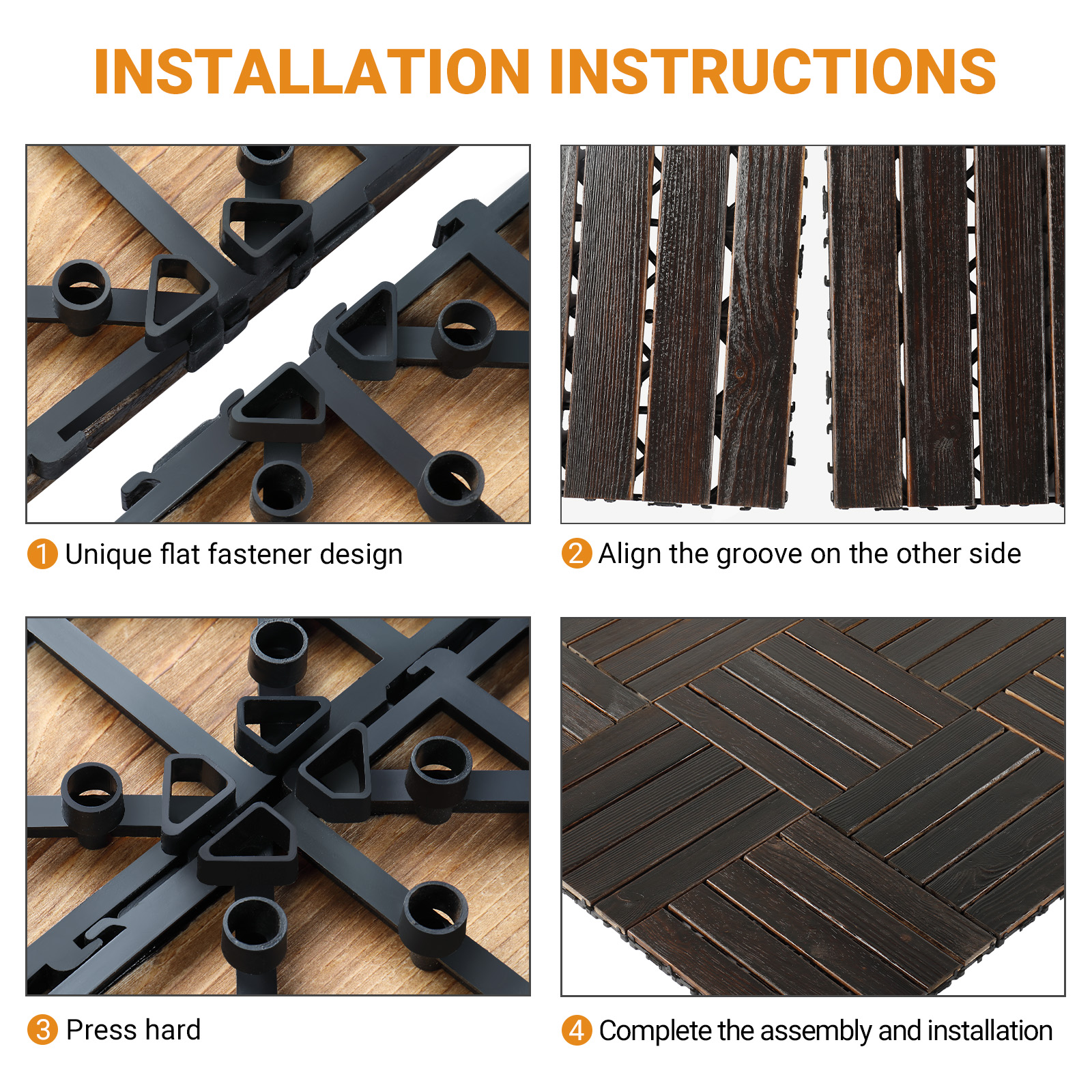 27pcs Decking Tiles- 12x12in Interlocking Flooring Tiles for Patio Garden Deck - Picture 37 of 42