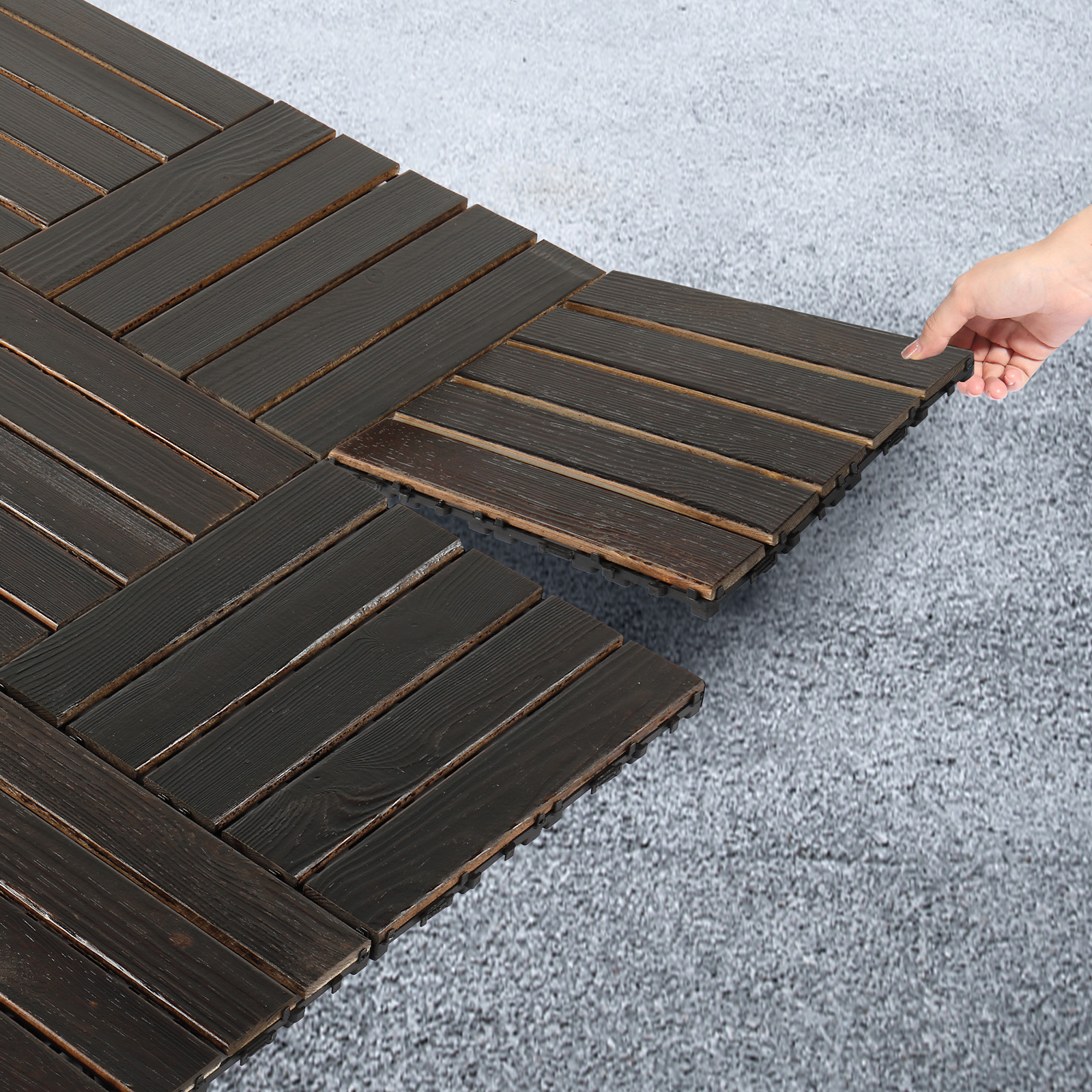 27pcs Decking Tiles- 12x12in Interlocking Flooring Tiles for Patio Garden Deck - Picture 34 of 42