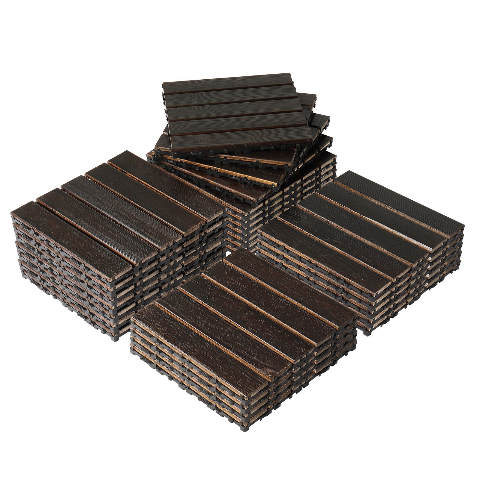 27pcs Decking Tiles- 12x12in Interlocking Flooring Tiles for Patio Garden Deck