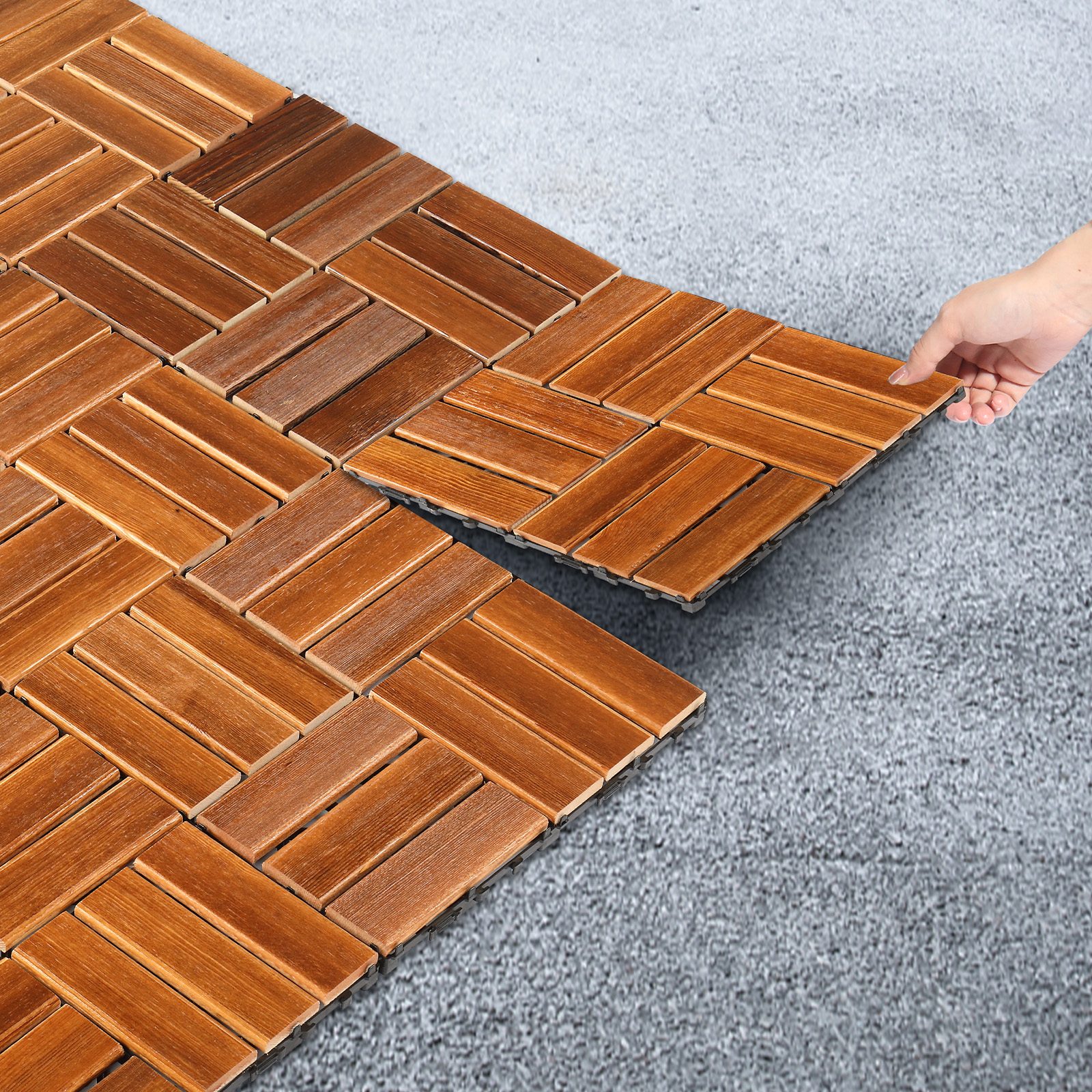 27pcs Decking Tiles- 12x12in Interlocking Flooring Tiles for Patio Garden Deck - Picture 39 of 42