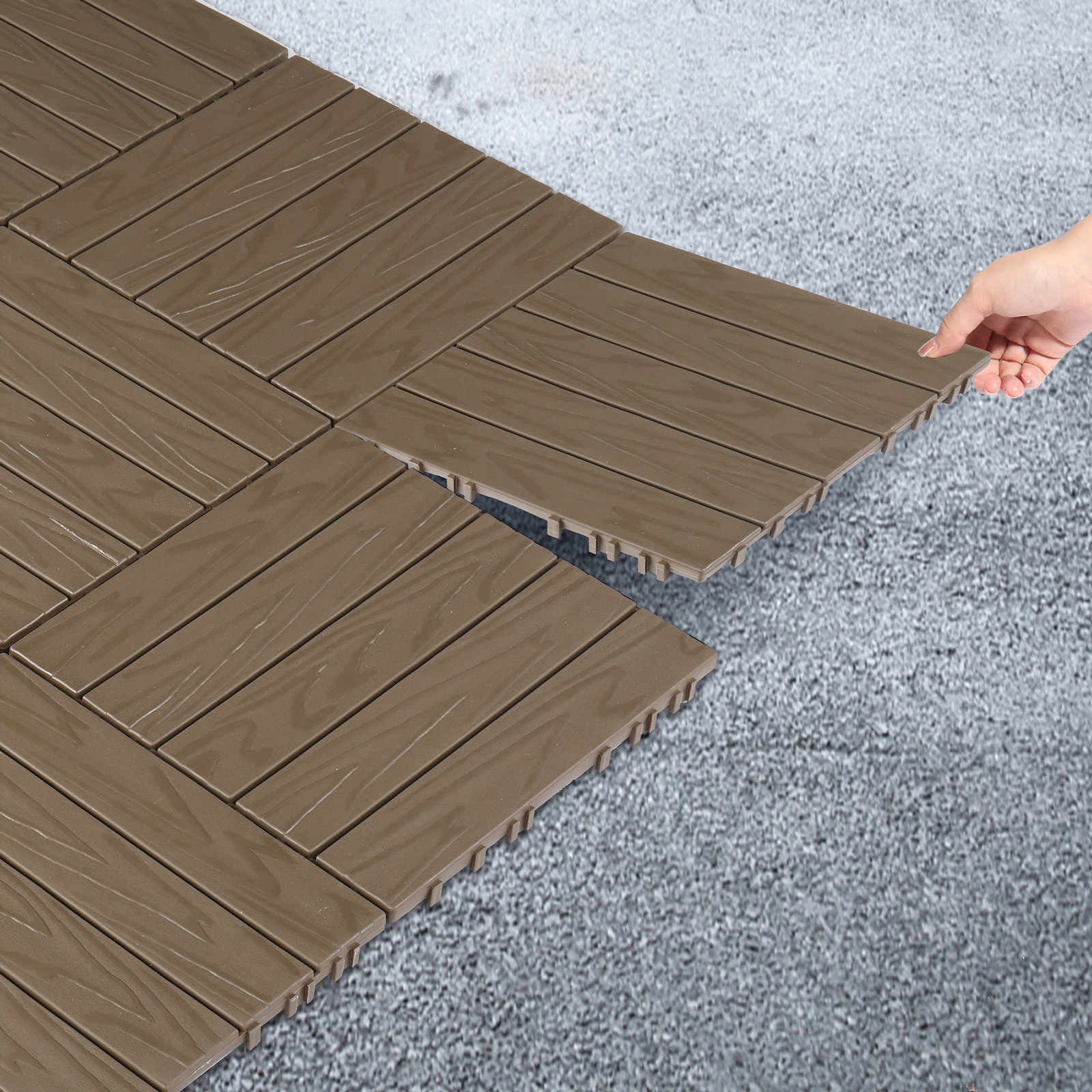 27pcs Decking Tiles- 12x12in Interlocking Flooring Tiles for Patio Garden Deck - Picture 11 of 42