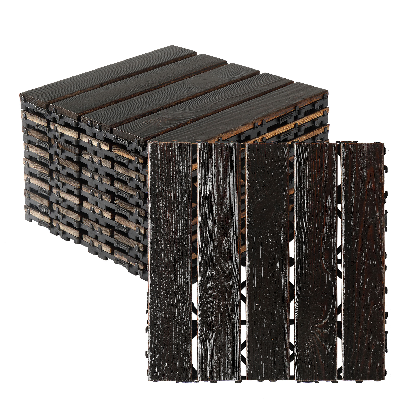 27PCS Interlocking Patio Deck Tiles 30x30CM Wood Floor Tiles Outdoor Flooring UK