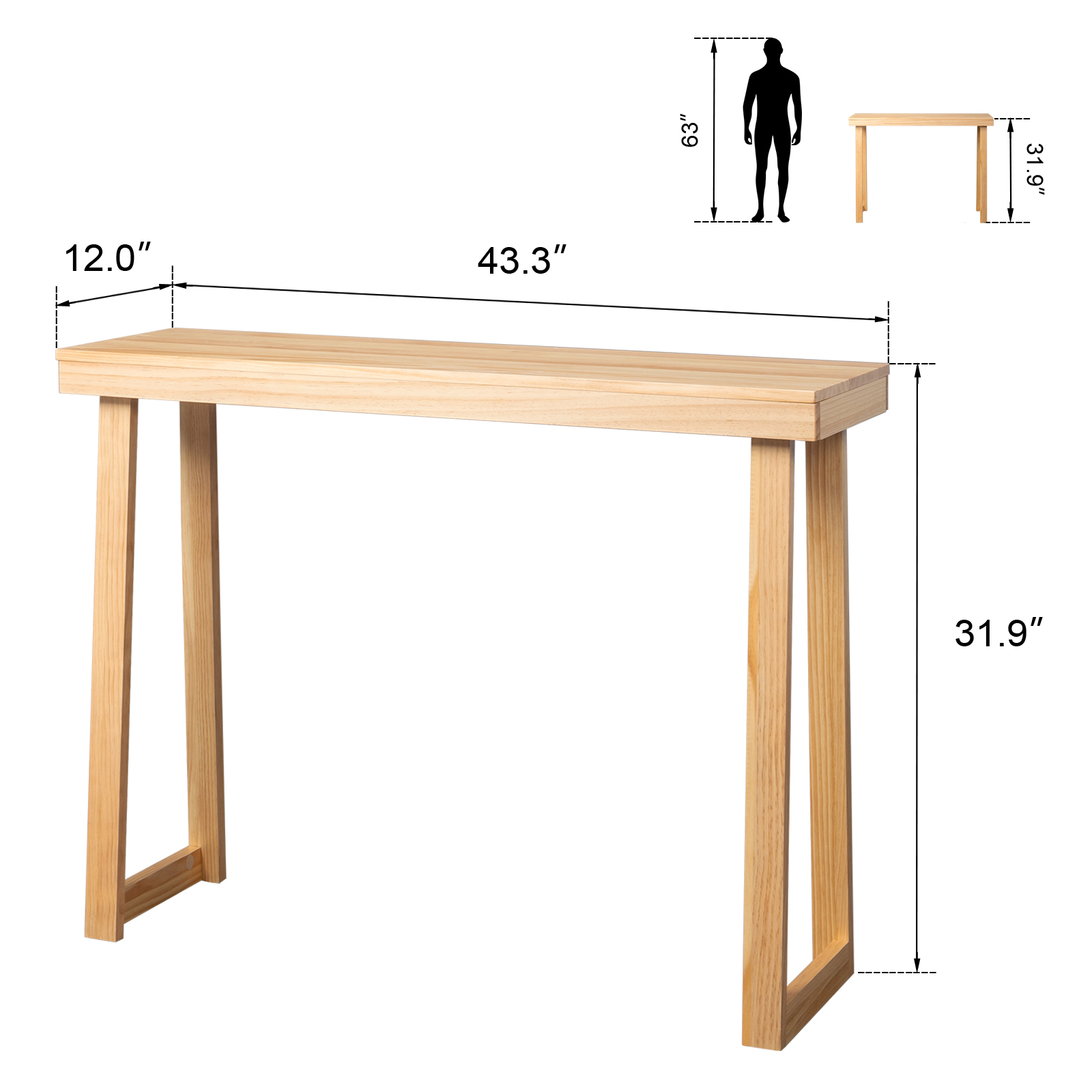 Console Sofa Table with Shelf Narrow Entryway Table for Hallway Behind The Couch - Picture 27 of 27