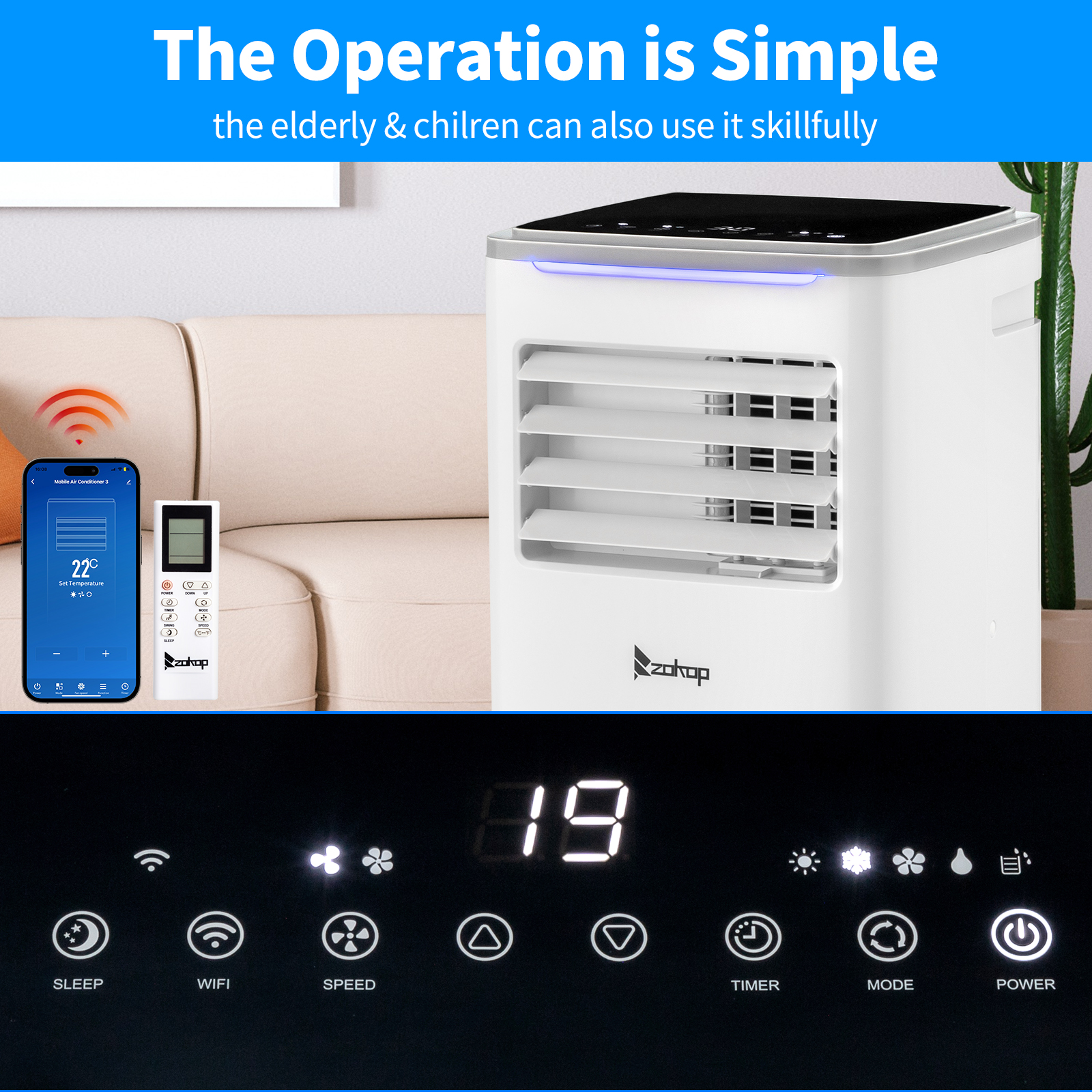 8000-12000 BTU Mobile Air Conditioner Portable Air Cooling, Sleep Mode for Home
