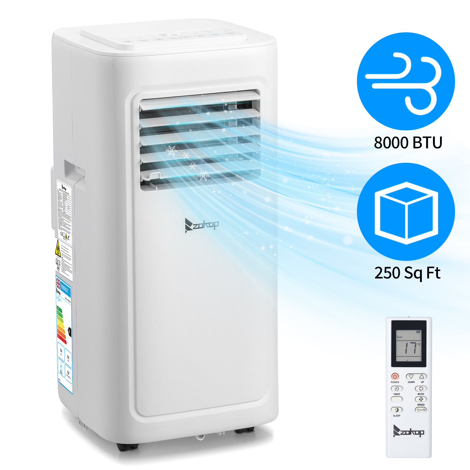 8000-12000 BTU Mobile Air Conditioner Portable Air Cooling, Sleep Mode for Home