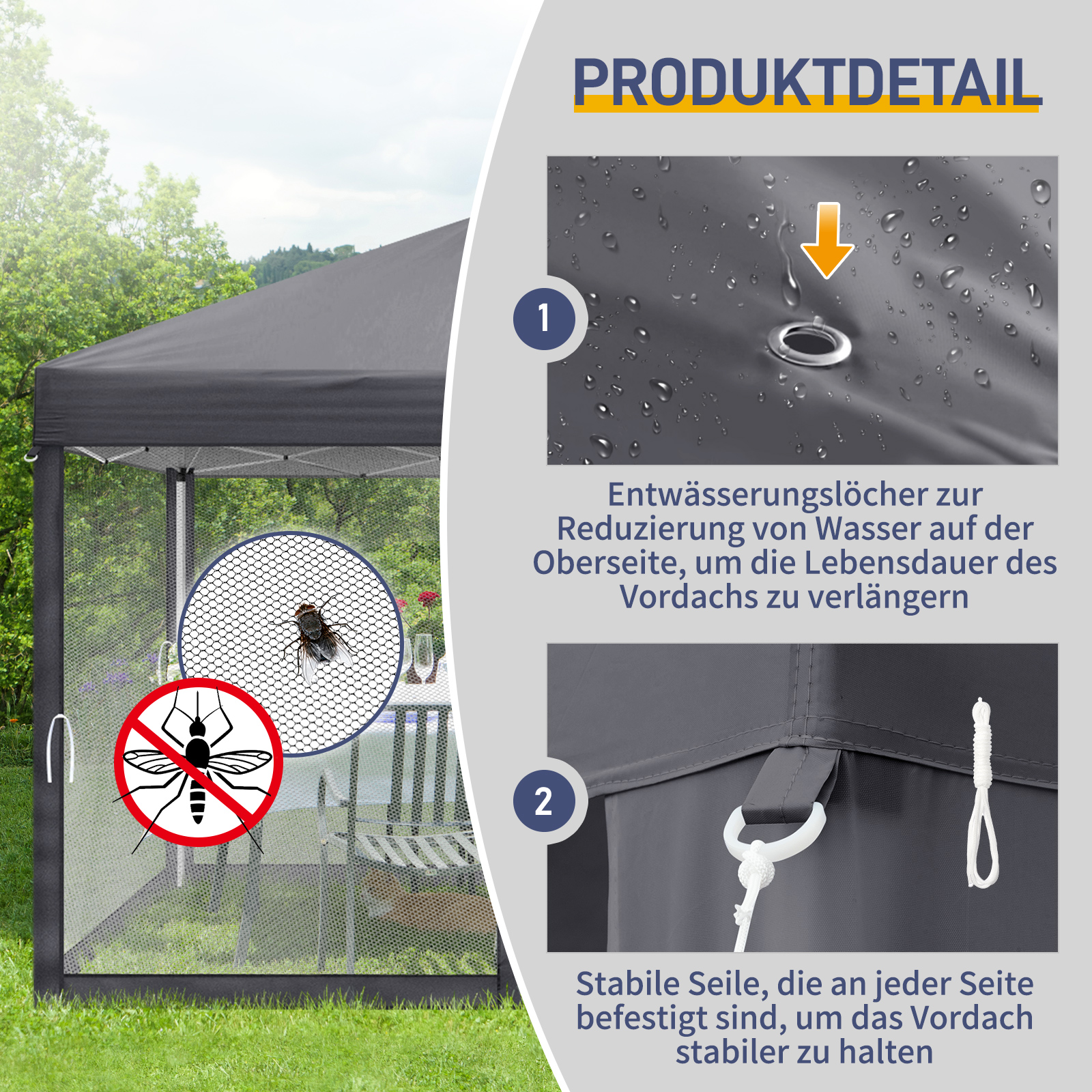 Pavillon 2x2m3x3m3x6m Faltpavillon Wasserdicht Partyzelt Gartenzelt UV Schutz