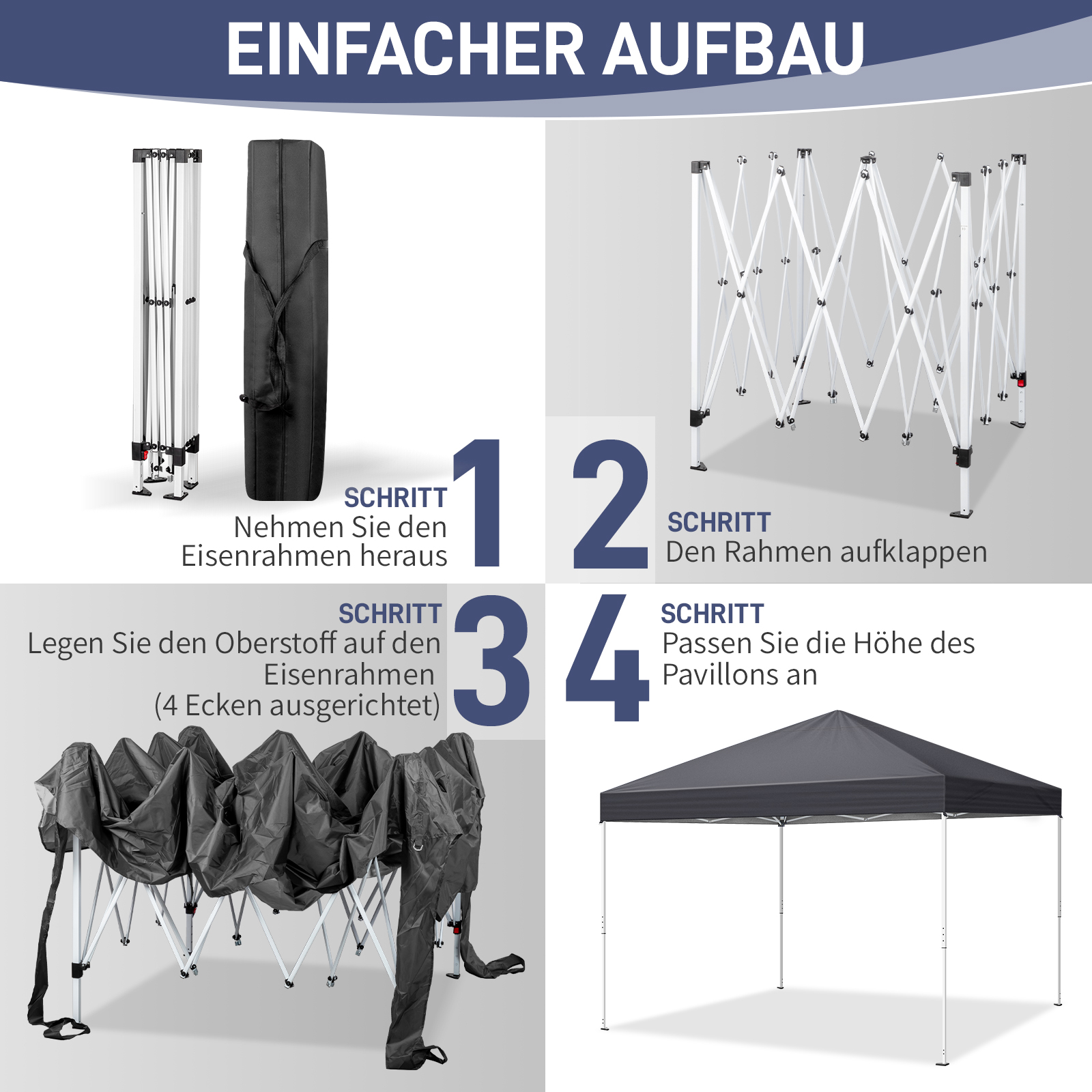 Pavillon 2x2m3x3m3x6m Faltpavillon Wasserdicht Partyzelt Gartenzelt UV Schutz