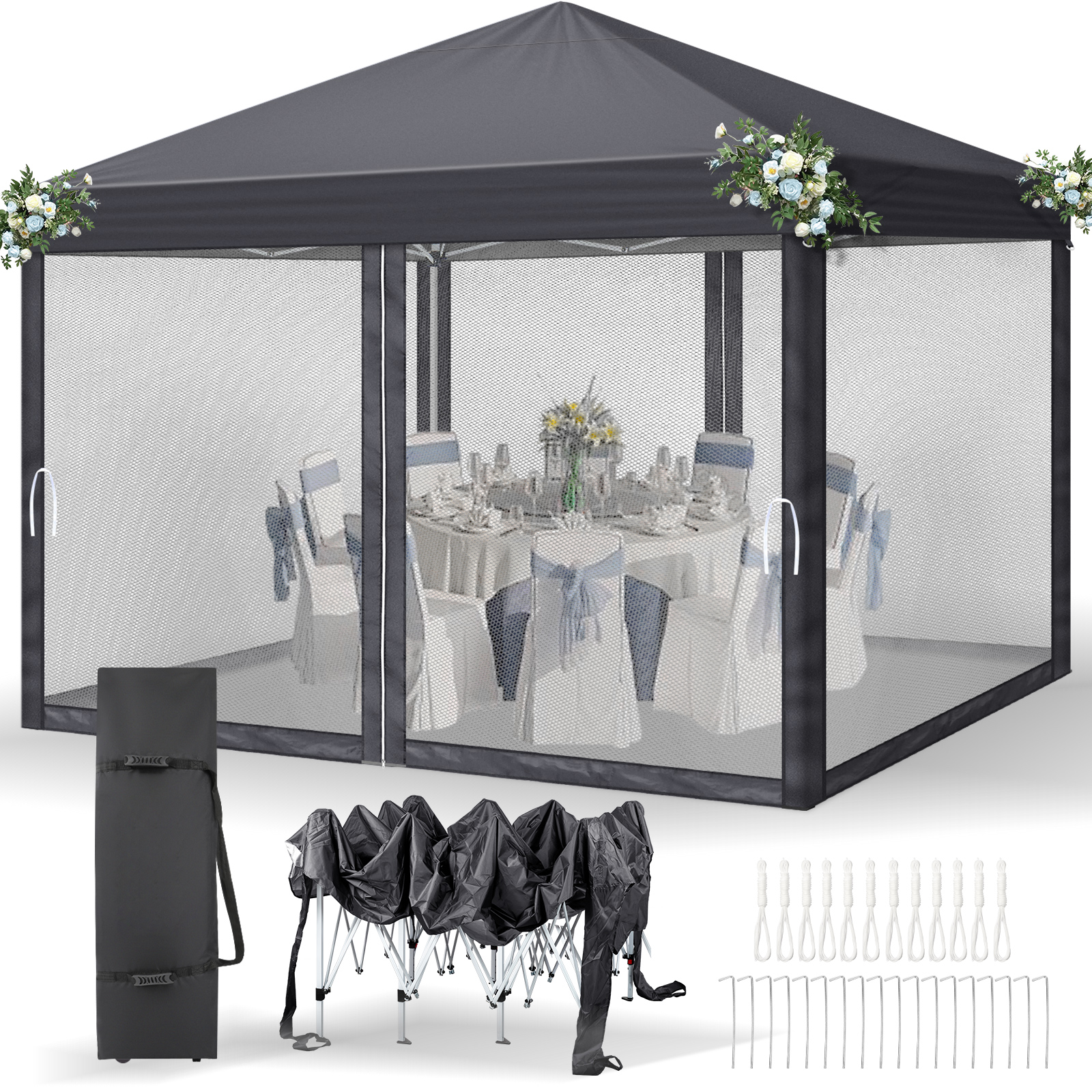 Pavillon 2x2m3x3m3x6m Faltpavillon Wasserdicht Partyzelt Gartenzelt UV Schutz