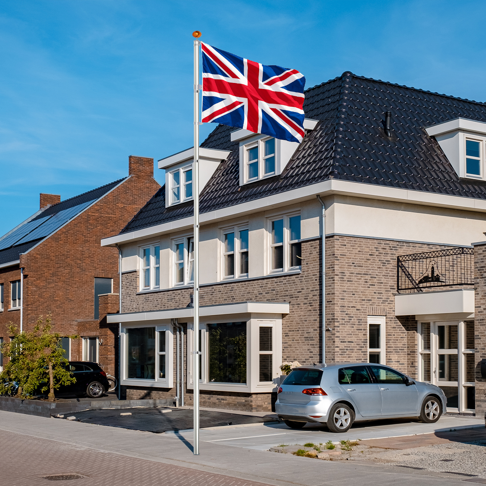 20/25/30FT Yard Telescopic Flagpole Aluminium Sectional Flag Pole Kit w/ UK Flag - Picture 51 of 52