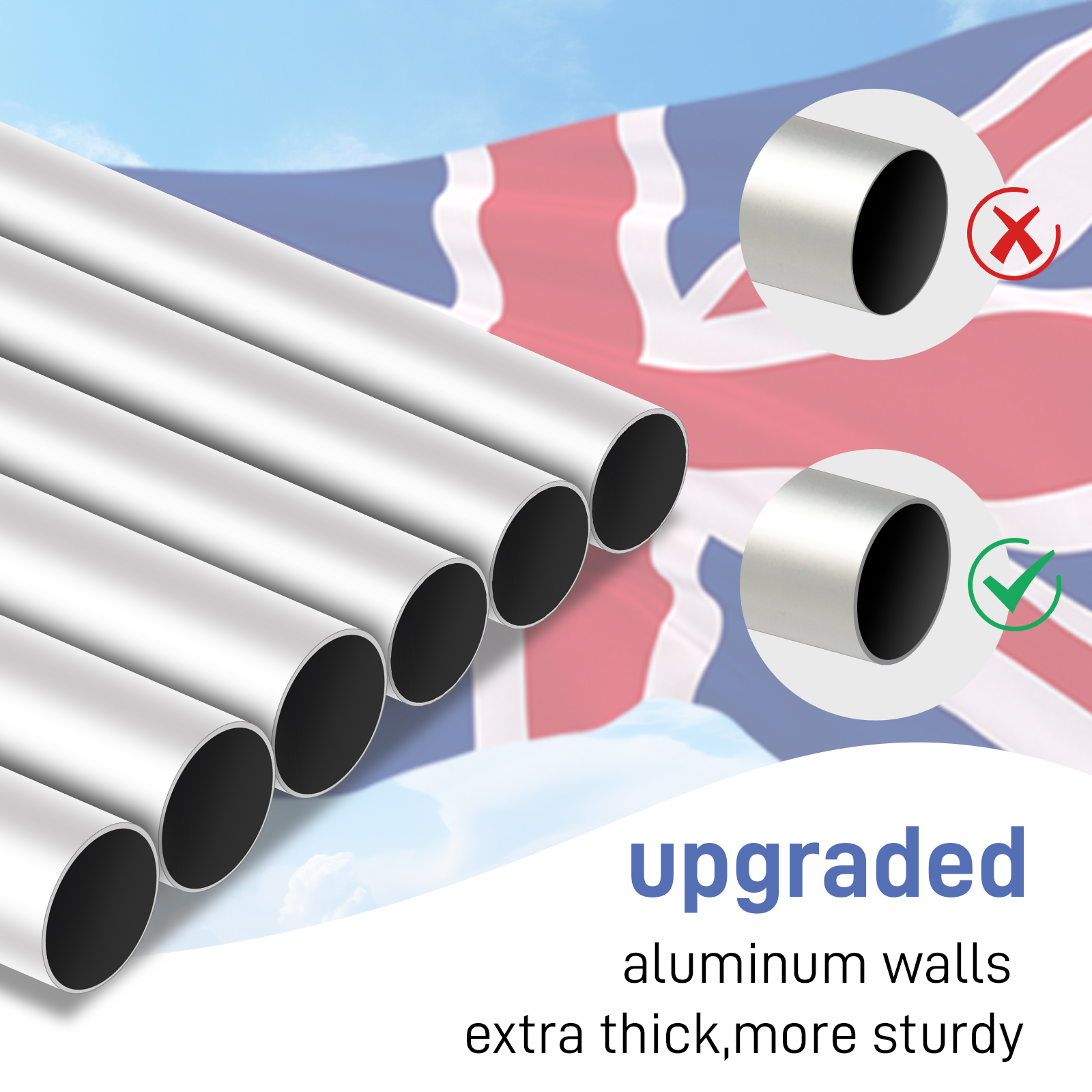 Aluminum Flagpole Floor Mounted Mount Telescopic Flag Pole W/Top Ball & Base Kit - Picture 38 of 45