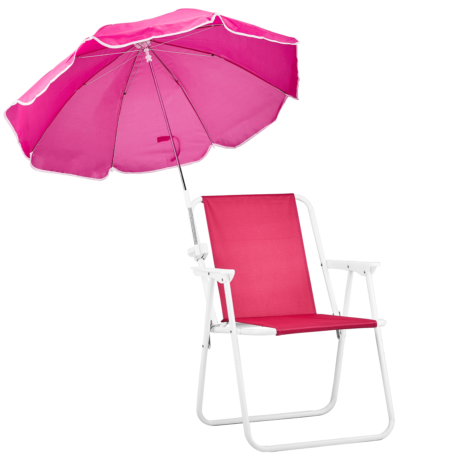 1 PACK Folding Beach Chair with Umbrella 265 LBS Capacity Outdoor 4 Colors