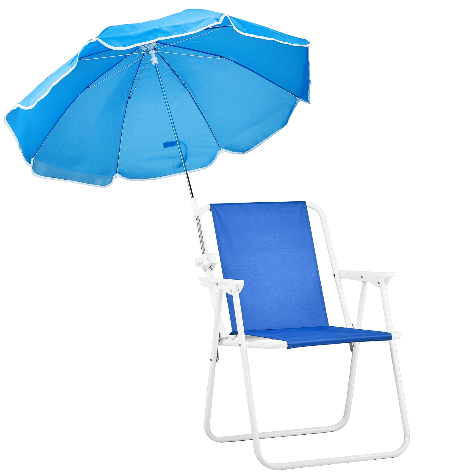 Beach Chair 1PC with Umbrella Outdoor Activities 4Colors Portable Folding 265LBS
