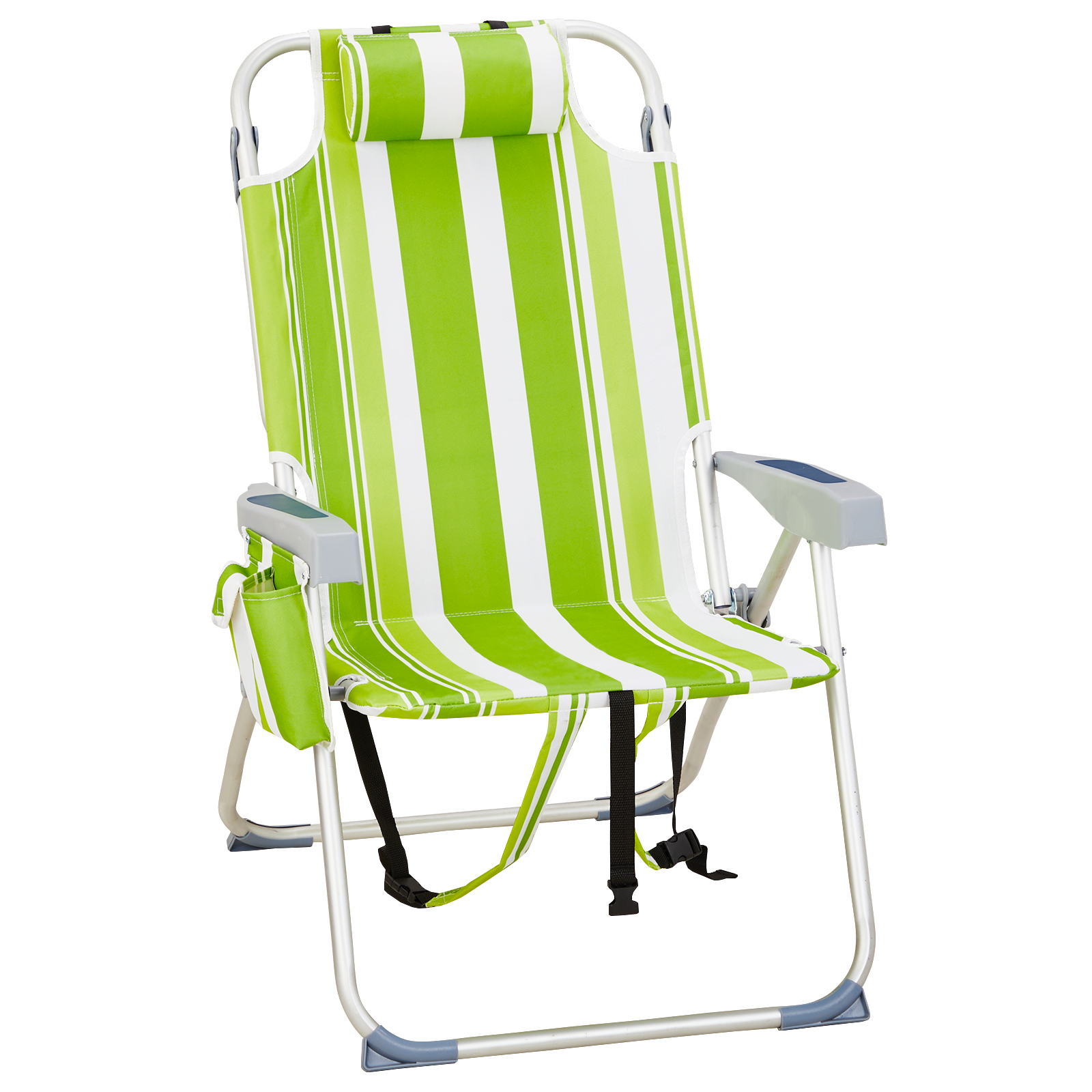 Backpack Beach Camping Chair, Aluminum 600D Polyester Fabric with Cup Holder - Picture 14 of 15