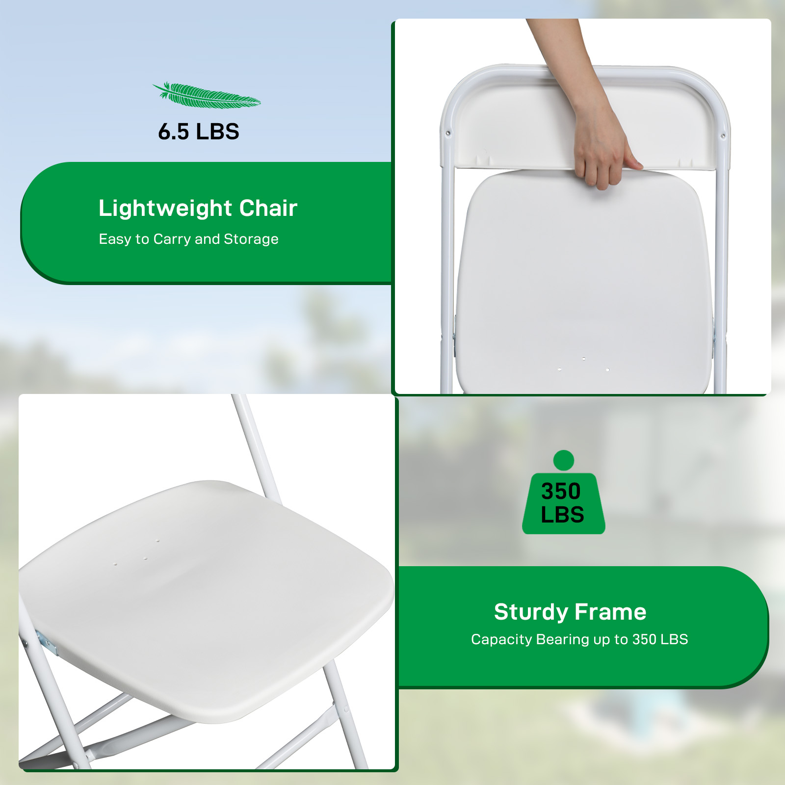 20 PCS Plastic Folding Chairs Commercial Event Wedding Party Meeting Office Seat - Picture 13 of 14