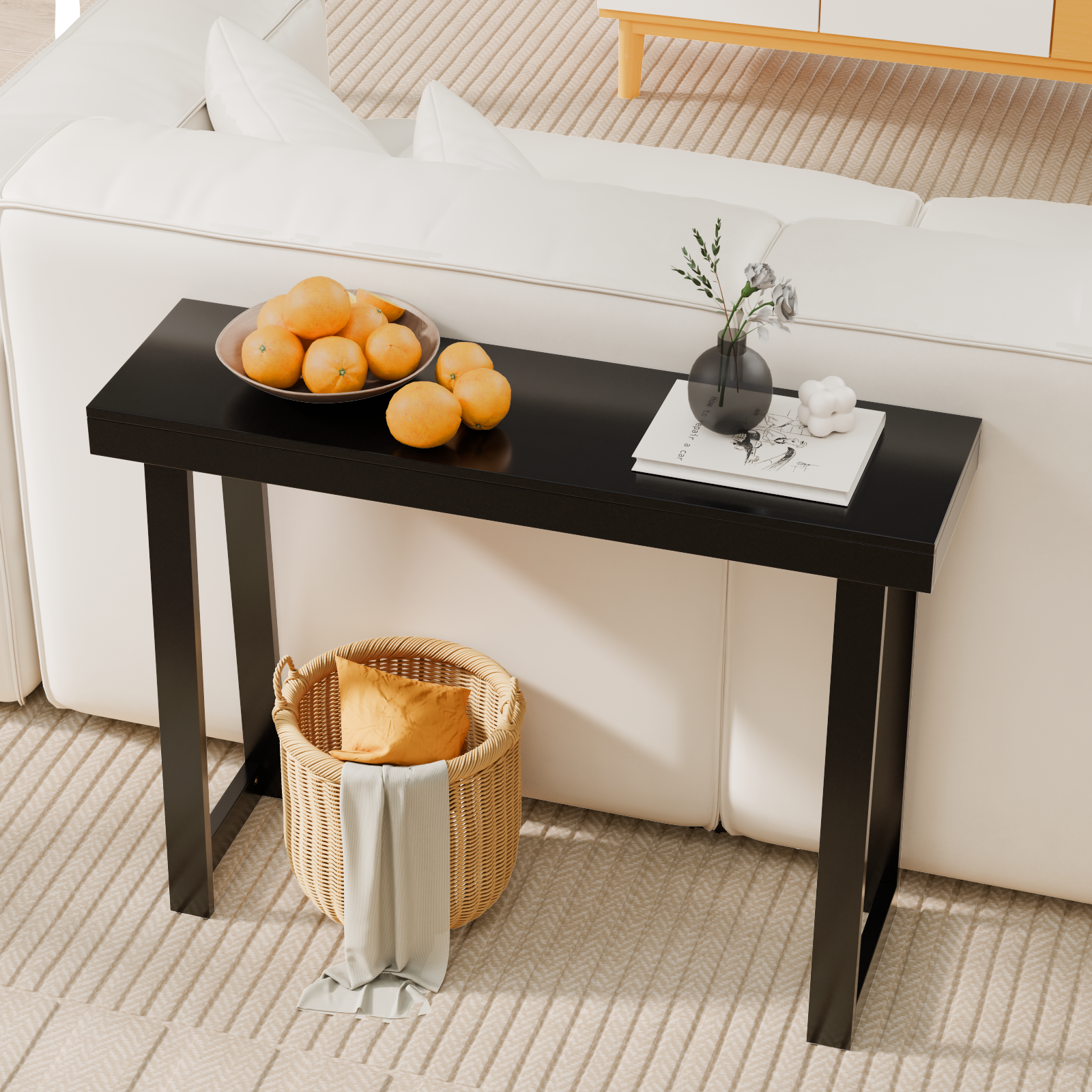 Narrow Sofa Table Behind Couch Thin for Living Room Entrance Hallway Foyer
