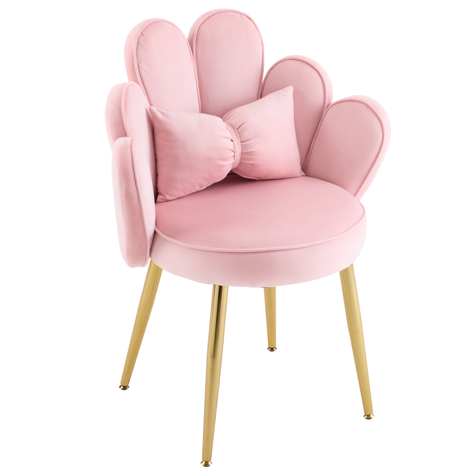 Flower Cute Girls Desk Chair Petal Makeup Vanity Chair W/ Back Makeup Chair