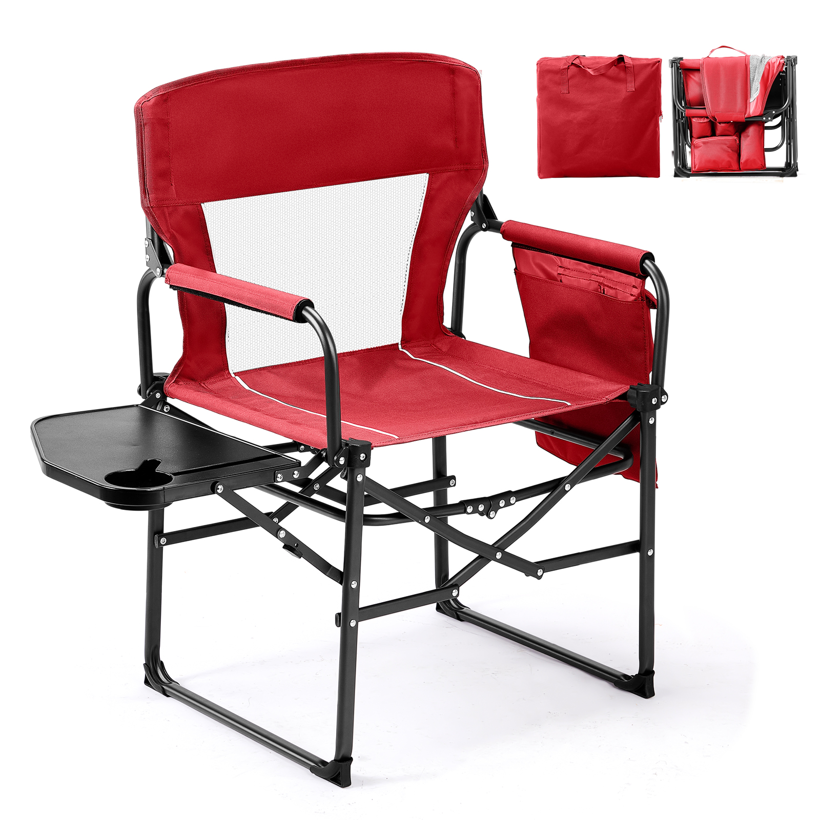 1PACK Portable Foldable Outdoor Camping Directors Chair with Built-in Cup Holder