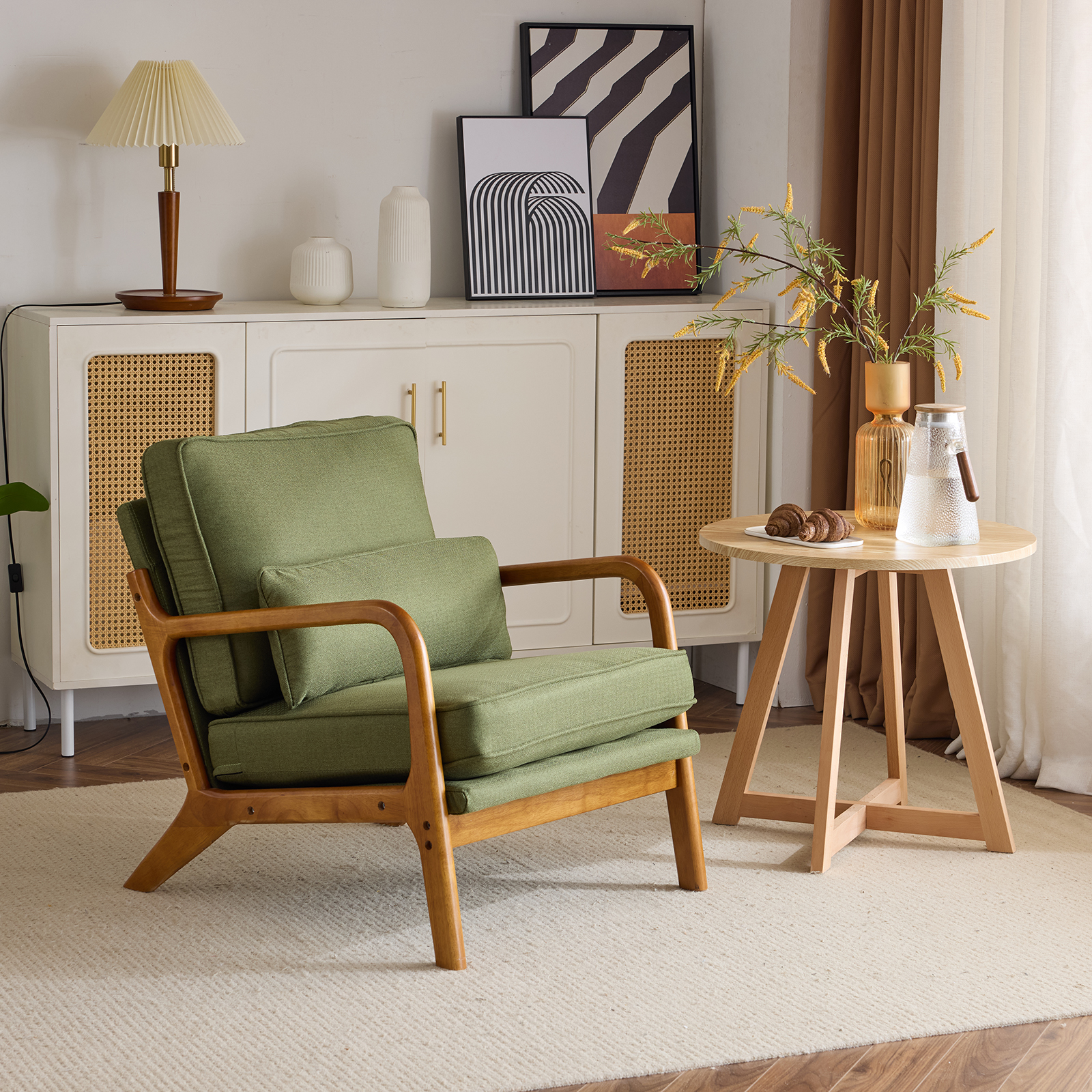 Century Modern Chairs for Living Room Bedroom Guest Room Creamy White - Picture 17 of 20