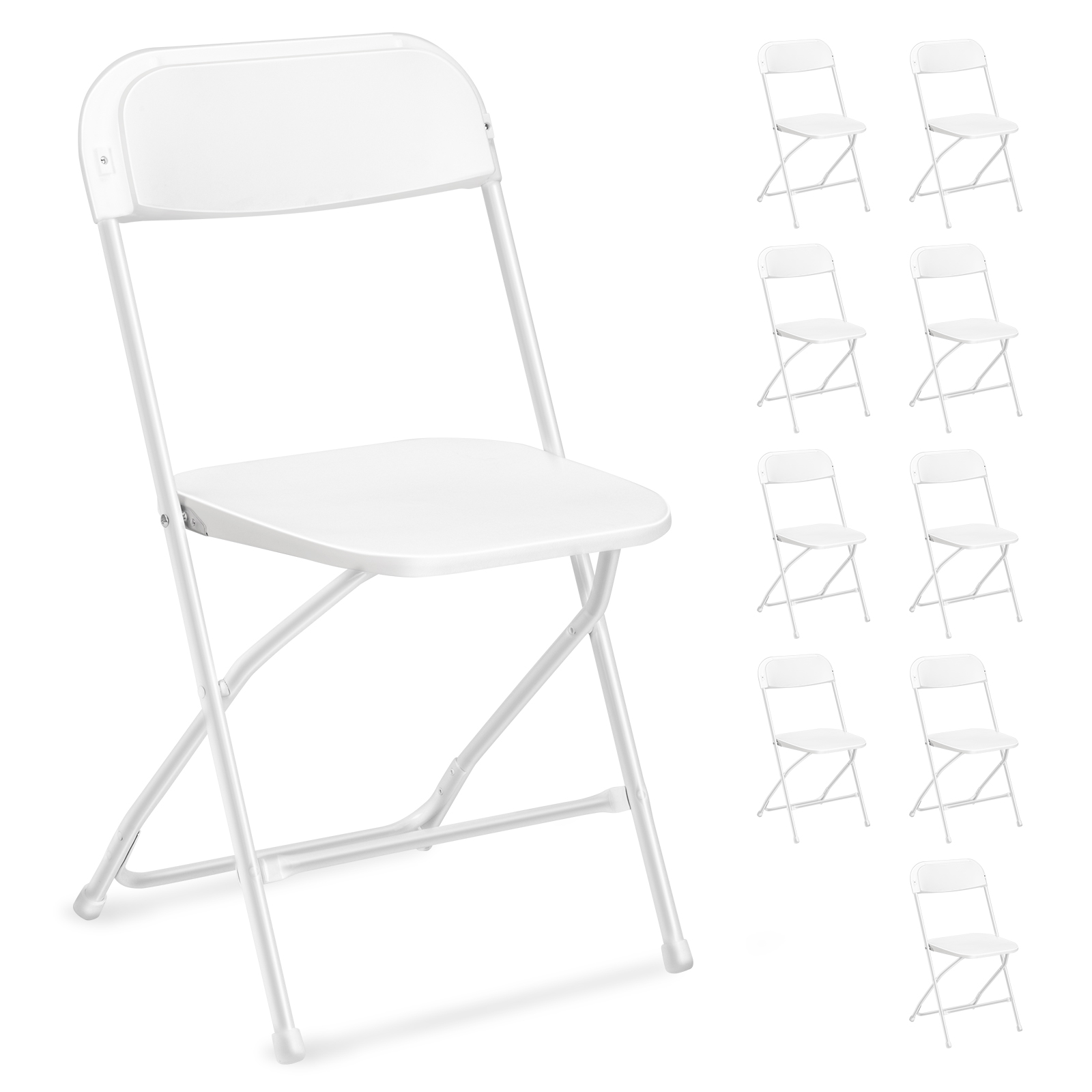 (4-10 Pack) Plastic Folding Stackable Chairs Seat Office Home Wedding Party