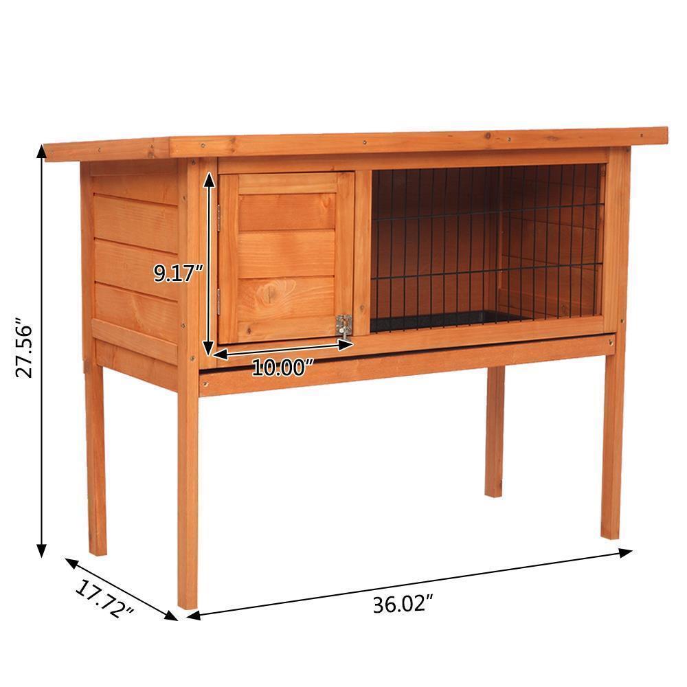Outdoor Pet Bunny Cages 36 / 40 / 48" Wooden Rabbit Hutch Chicken Coop Hen House - Picture 8 of 12