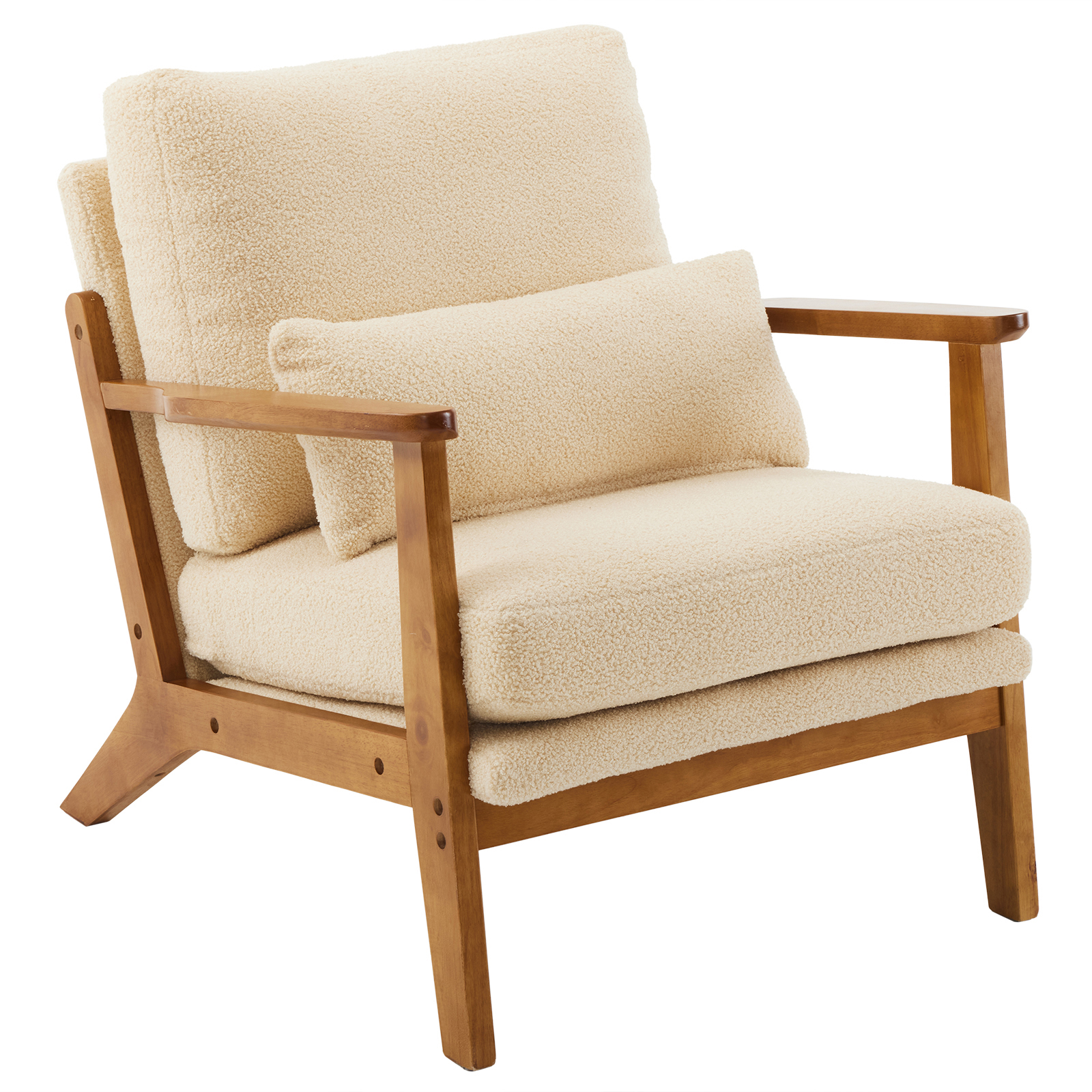 28.3″L x 31.5″W x 29.5″H Modern Chair W/ Pillow Comfy Reading Chair Teddy Fleece