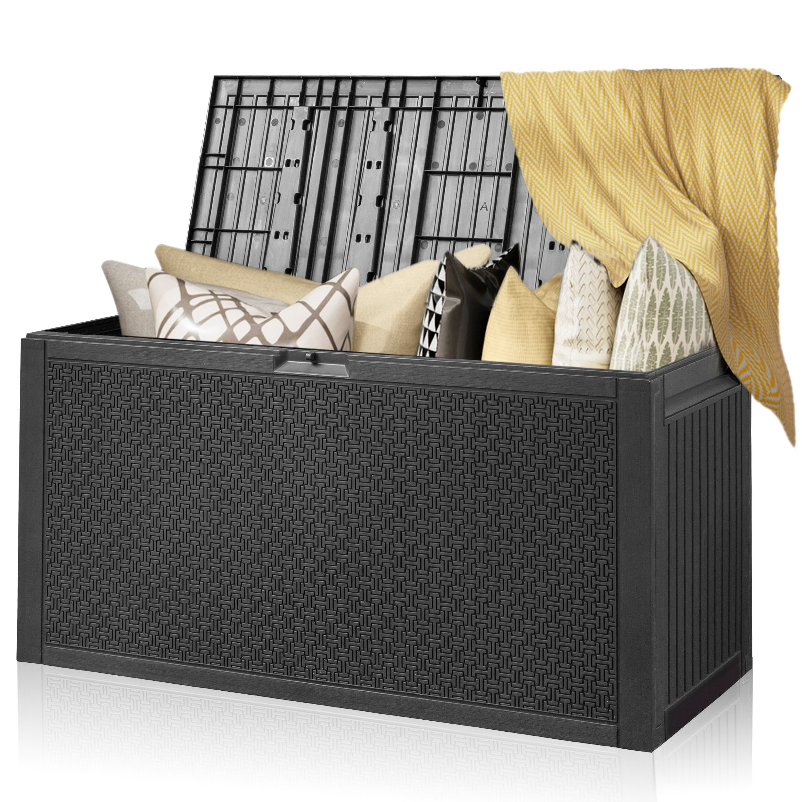 90 Gallon Plastic Deck Storage Container Box In/Outdoor Patio Garden Furniture
