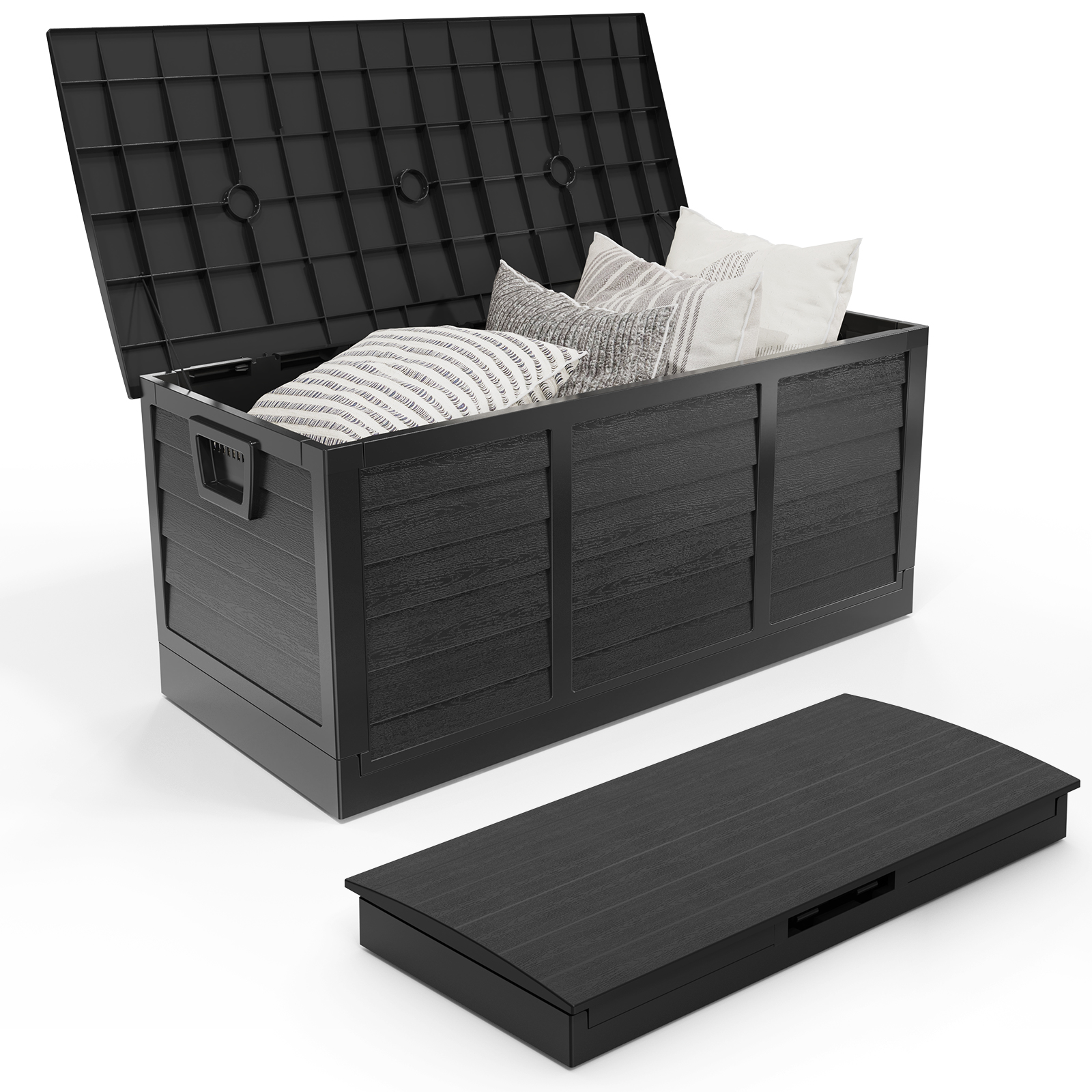 Garden Storage Box 75GAL Portable Foldable Fast Installation 8min with 2 Wheels