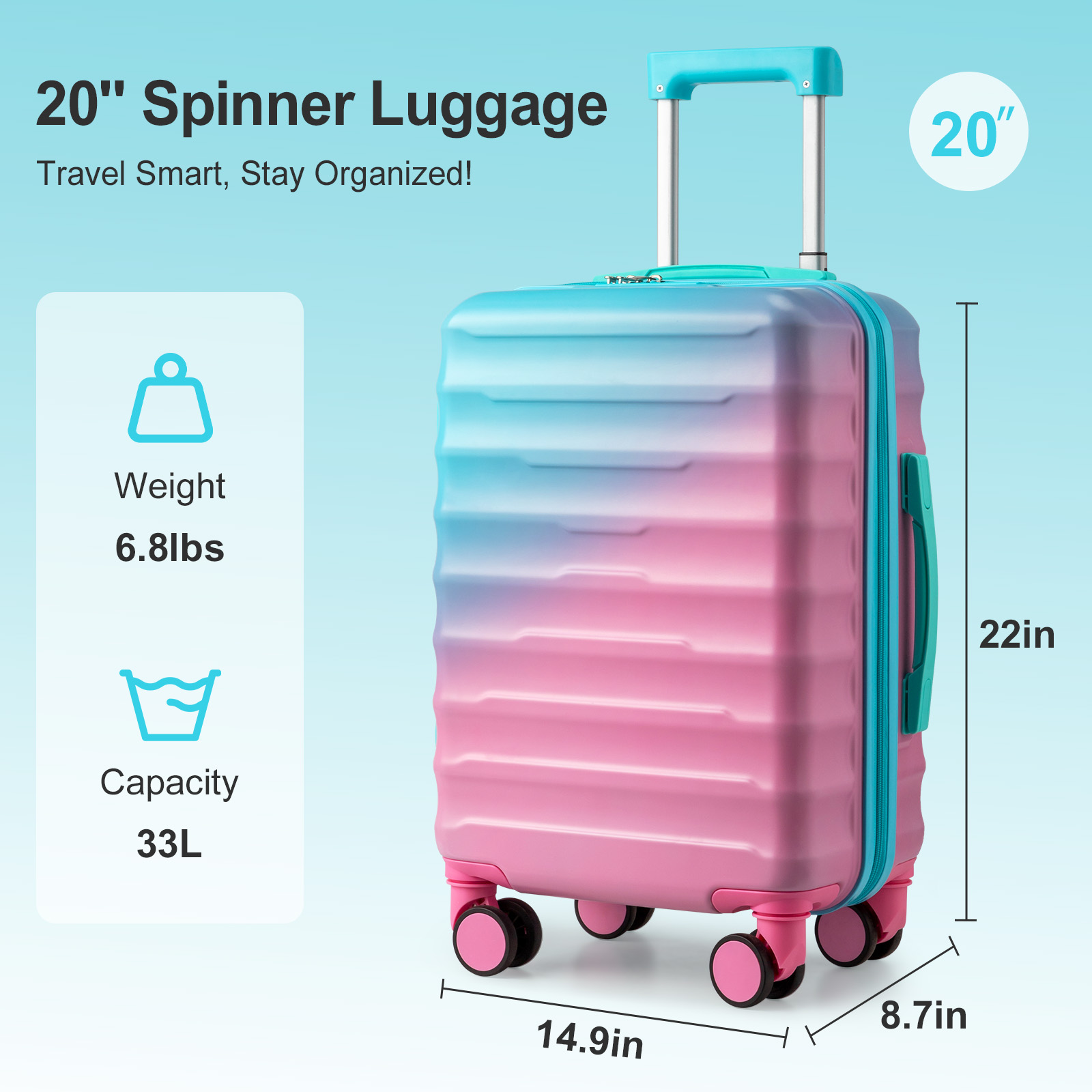 For Travel Business Gradient Pink & Light Blue