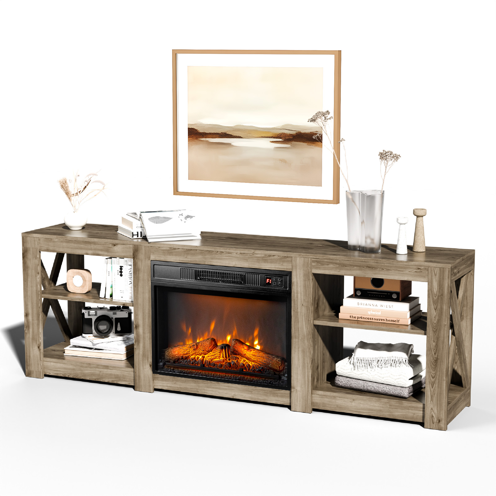 With Electric Fireplace For Tvs Up To 70 Inch New