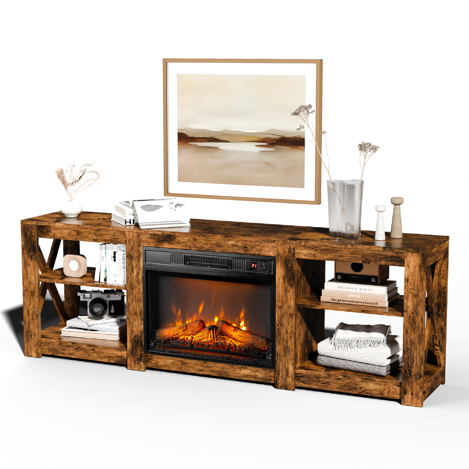 With Electric Fireplace For 70 In Tv Entertainment Center