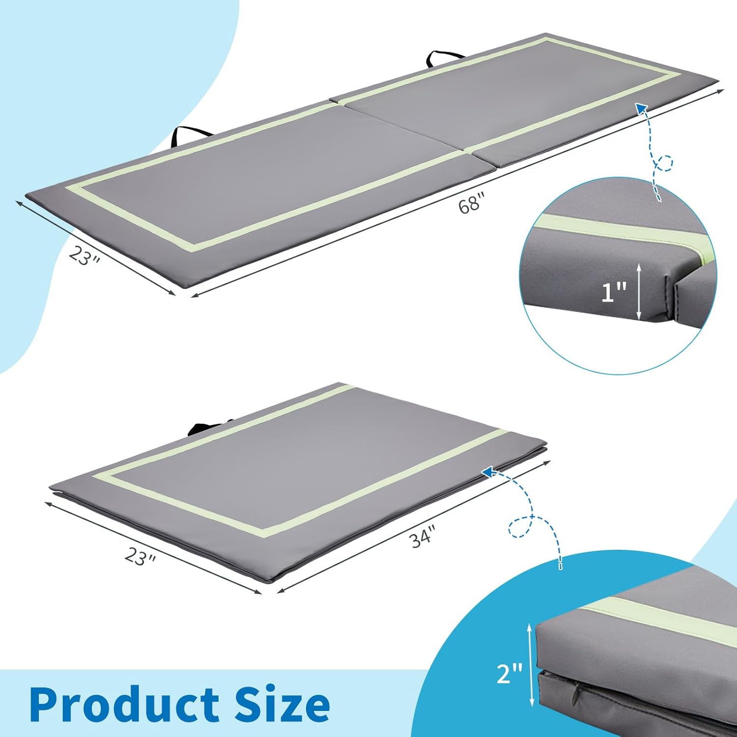 Hospital-Grade Fall Protection Mat – Durable Anti-Slip Mat with Reflective Strip