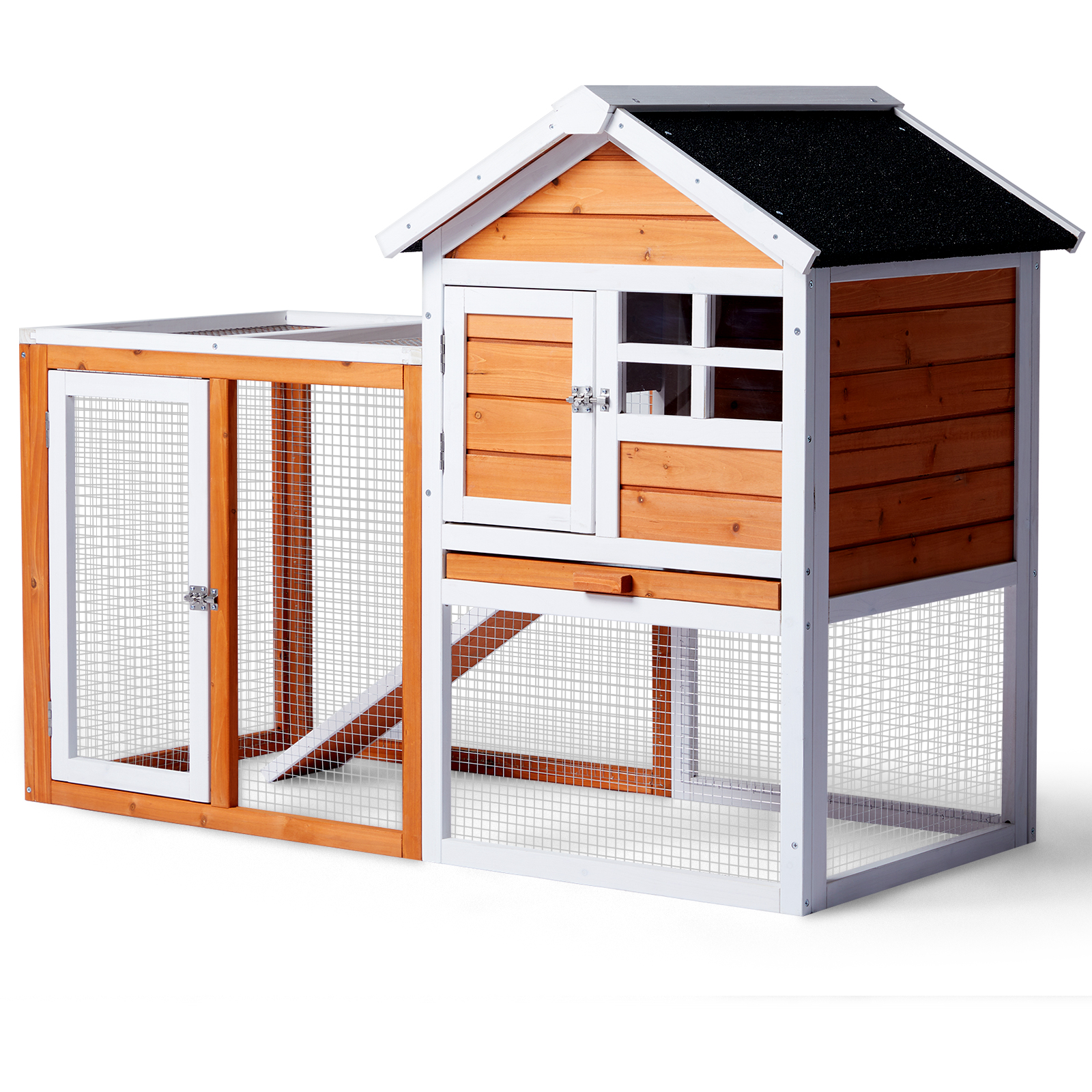 Outdoor Wooden Chicken Coop House Poultry Hutch Pet Cage w/ Nesting Box Backyard