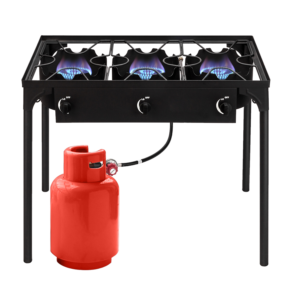 Portable 225,000 BTU Powerful 0-20 Psi 3Burner Outdoor Campi