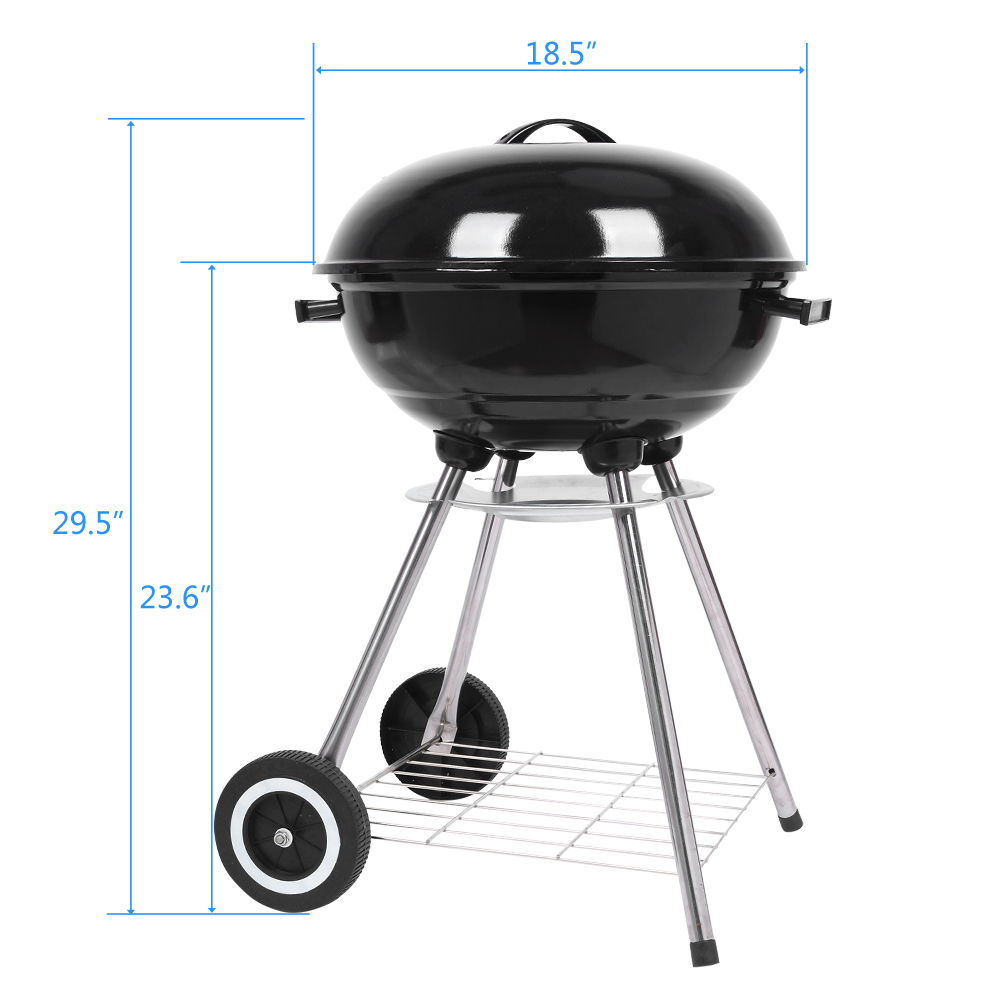 Camping 18/28in Outdoor Grill Charcoal BBQ Pit Patio Backyard Meat Cooker Smoker