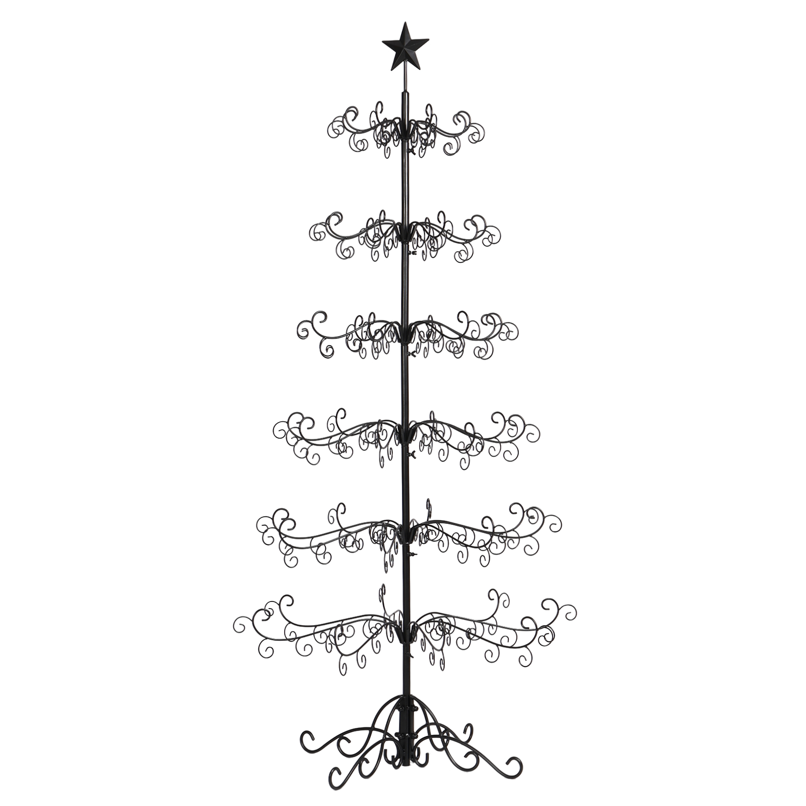 3/6 FT Wrought Iron Glod/Black Christmas Tree with Star on Top (No Accessories)