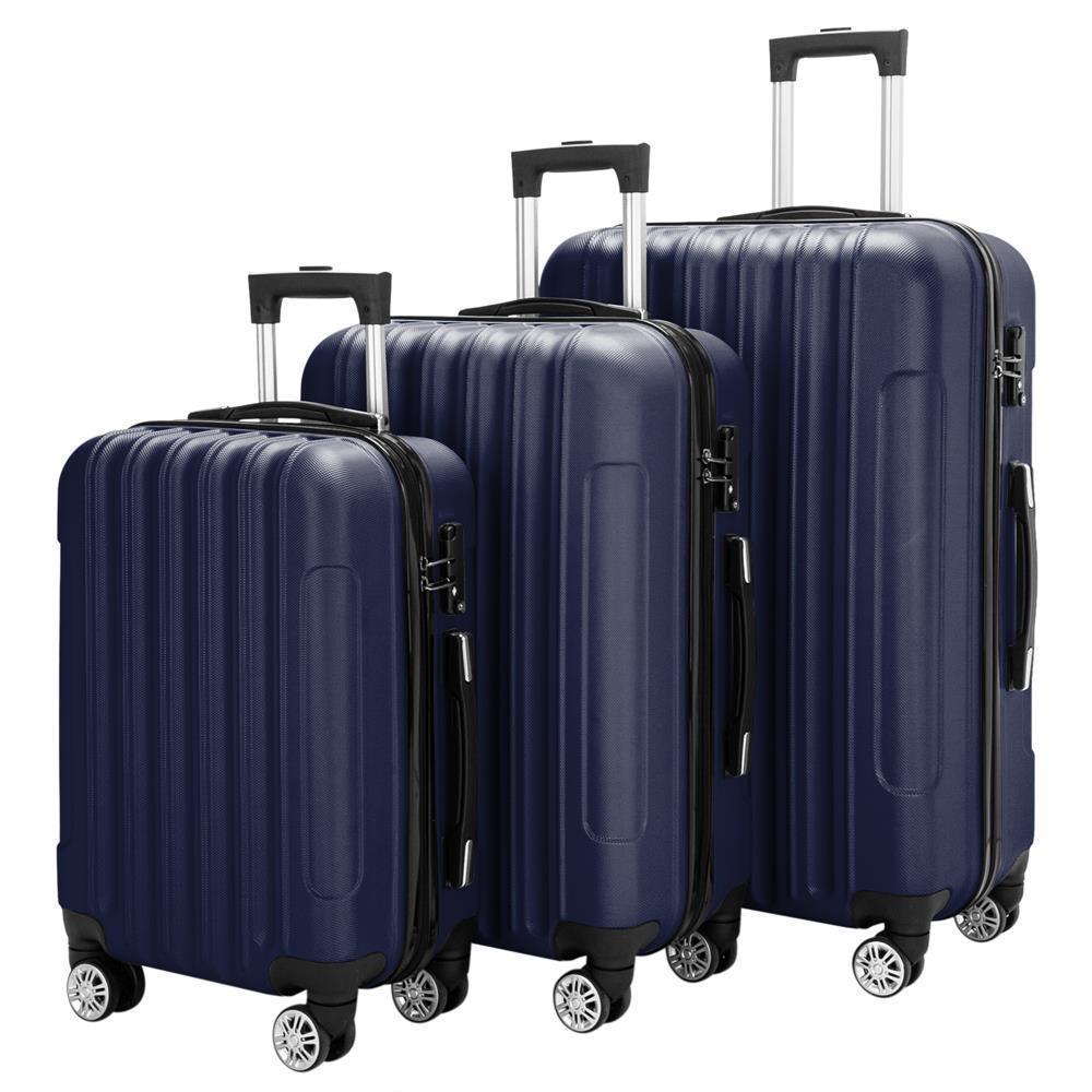 20" 24" 28" Trolley Case 3 PCS Hardside Lightweight Spinner Luggage Bag Set TSA