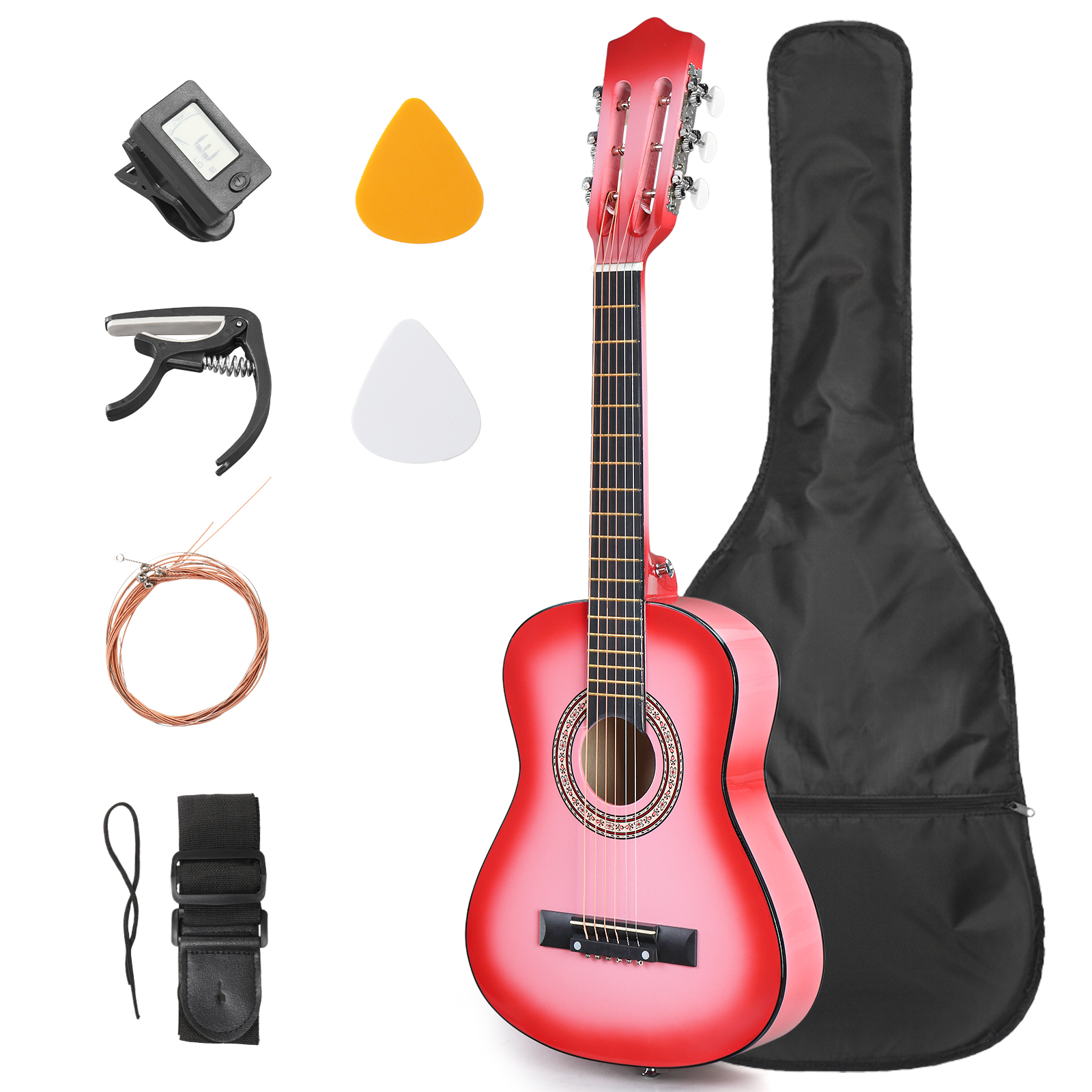 30/38/41-Inch Beginner Kid/Adult Acoustic Guitar Package – Starter Bundle Kit