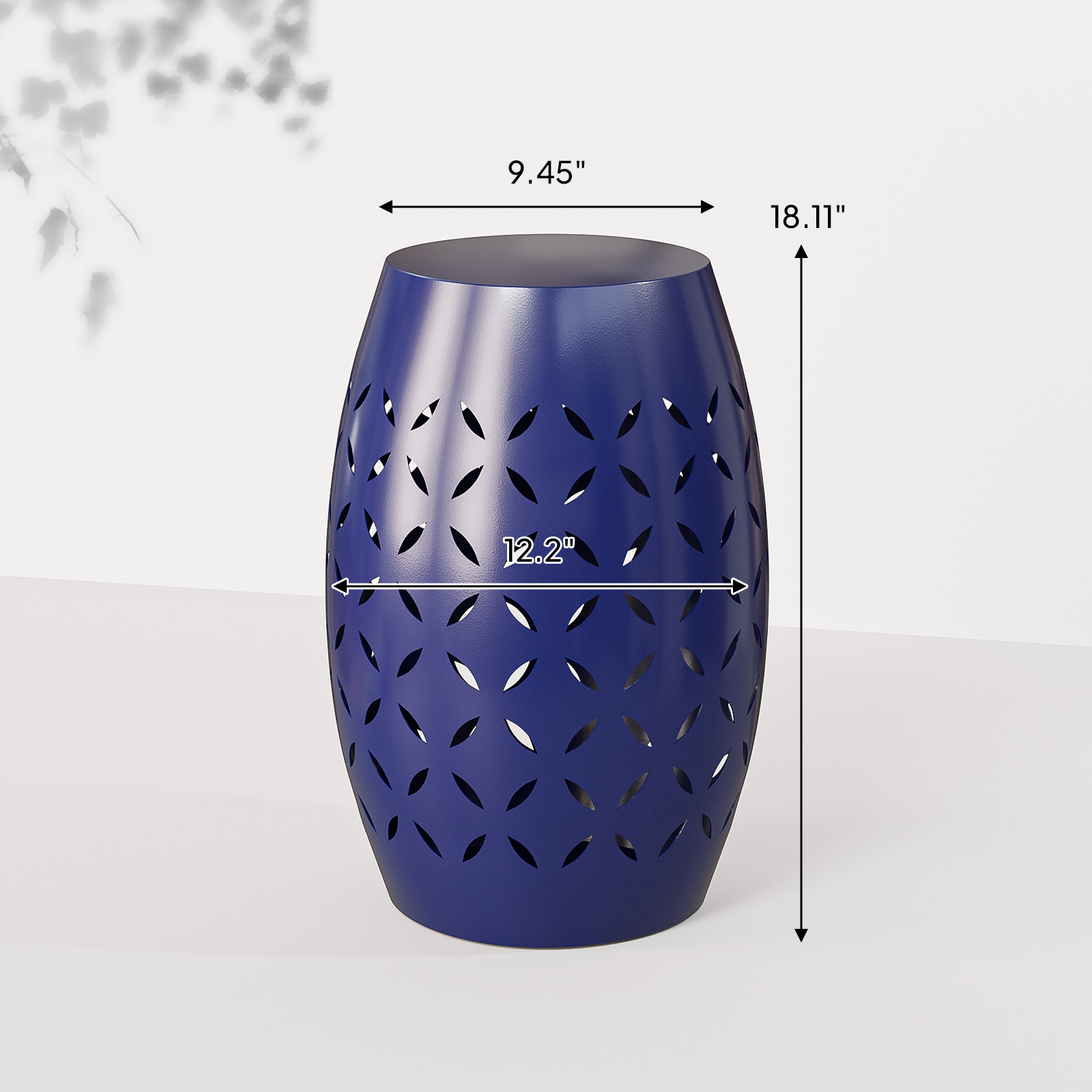 Side Table Patio End Table Anti-Rust Metal Round Drum Stool Iron for In/Outdoor