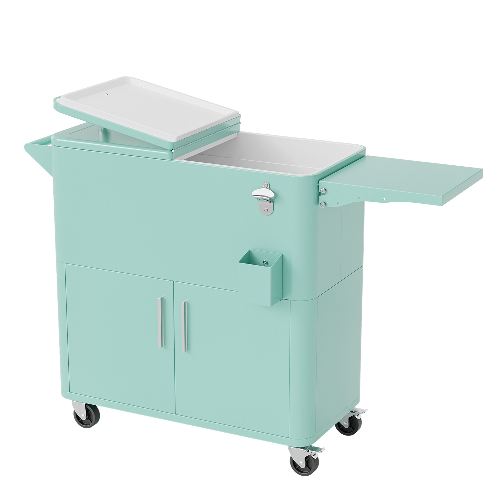 With Wheel, Storage Chest For Party Picnic Cooler Cart