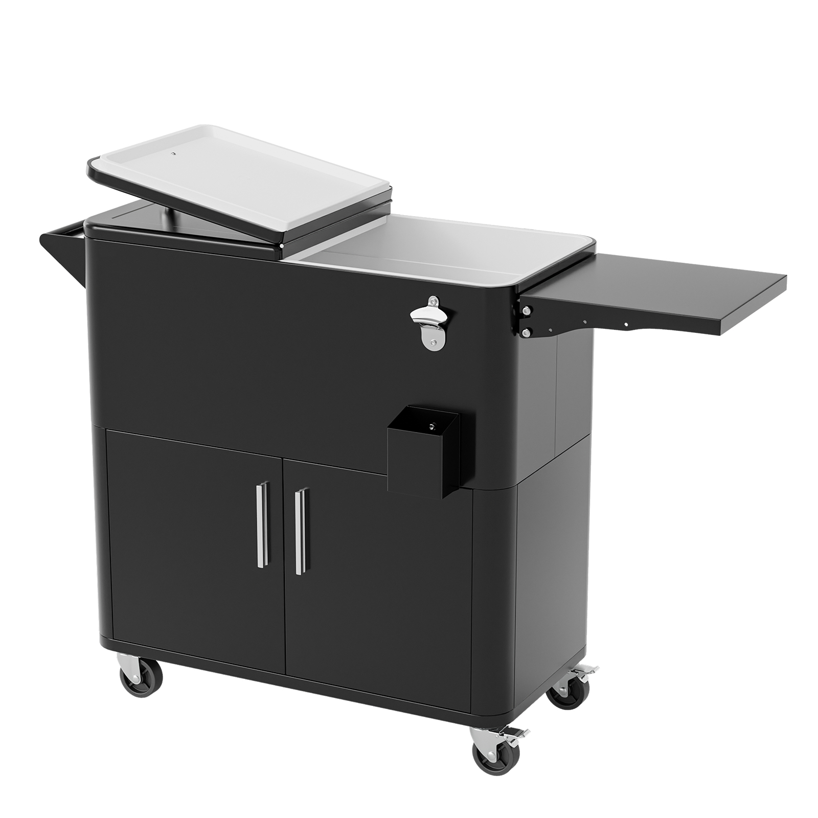 Picnic Storage Chest Party Cooler Cart With Wheel