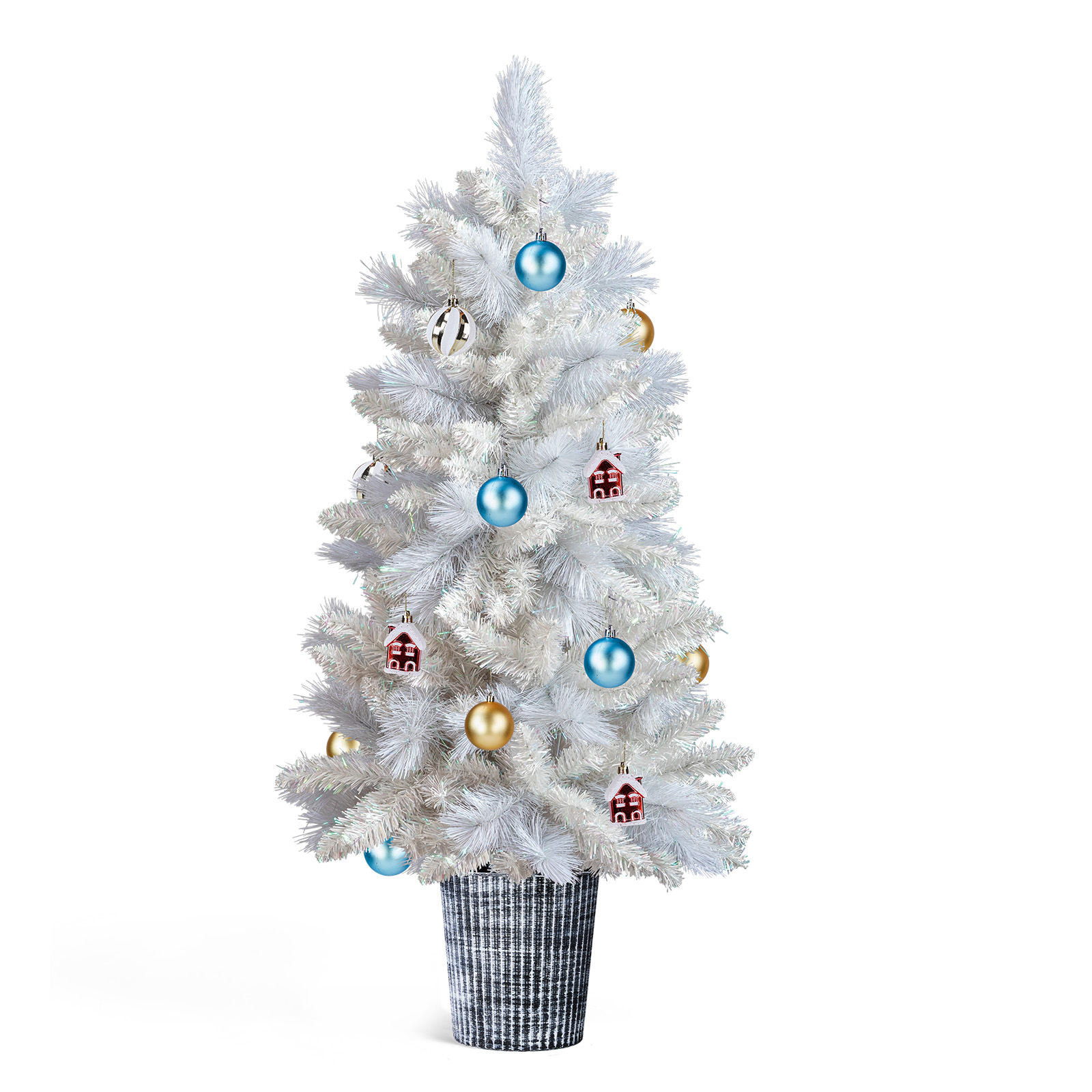 4 FT Artificial Christmas Tree w/ Pot Stand Branch for In/Outdoor Holiday Decor