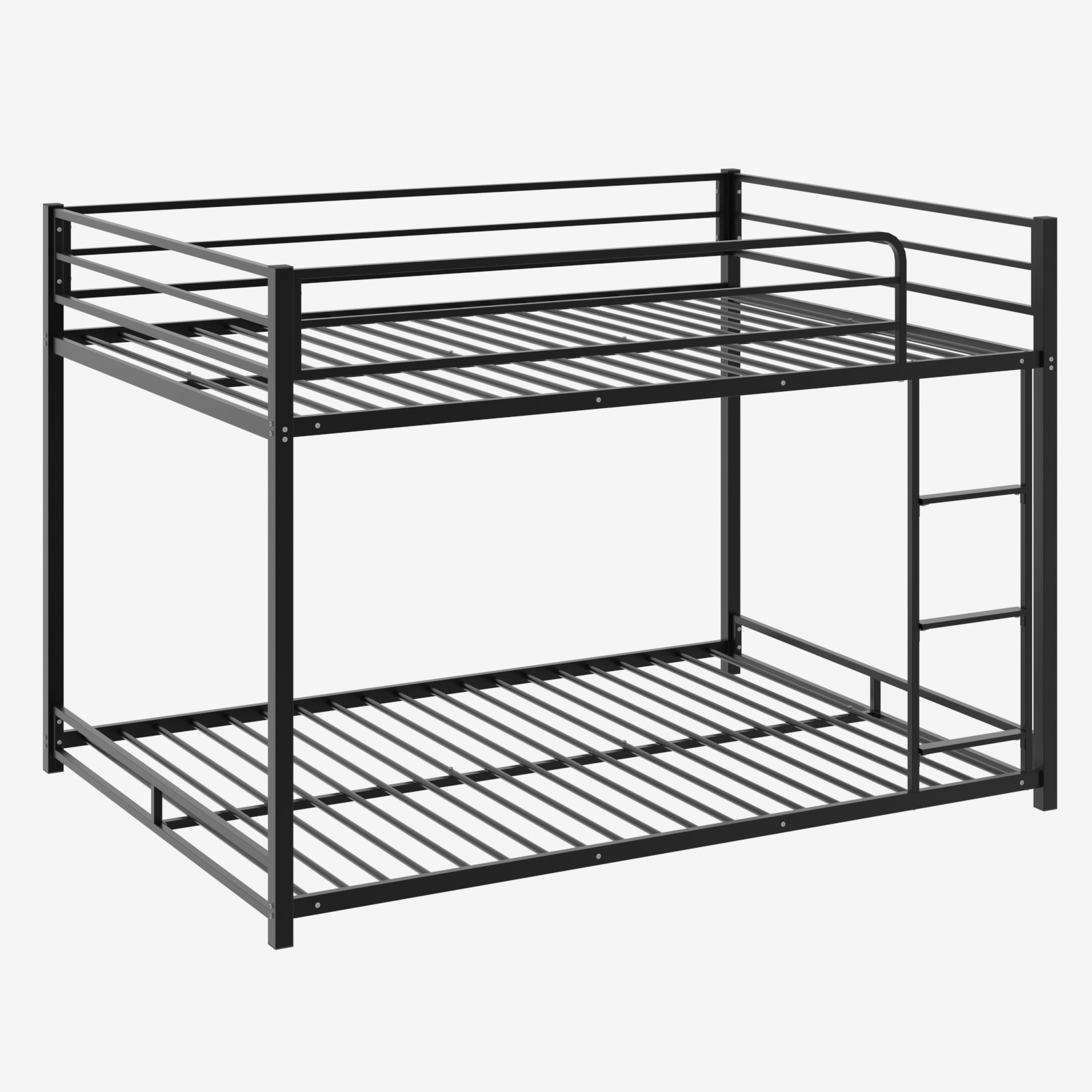 Metal Low Profile Bunk Bed Full Over Full Size Bed Frame for Boys Girls Junior