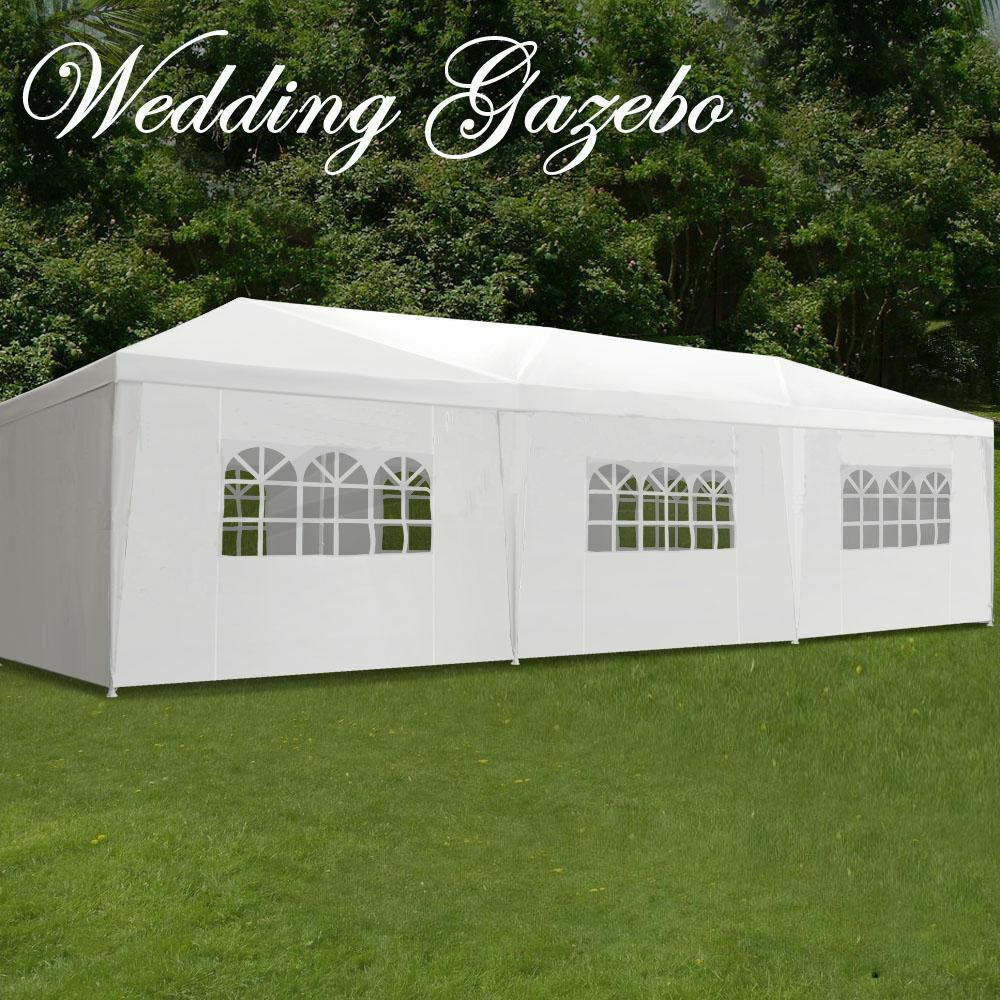10'x 10'/ 20' /30' White Party Canopy Tent Outdoor Gazebo Waterproof Walls